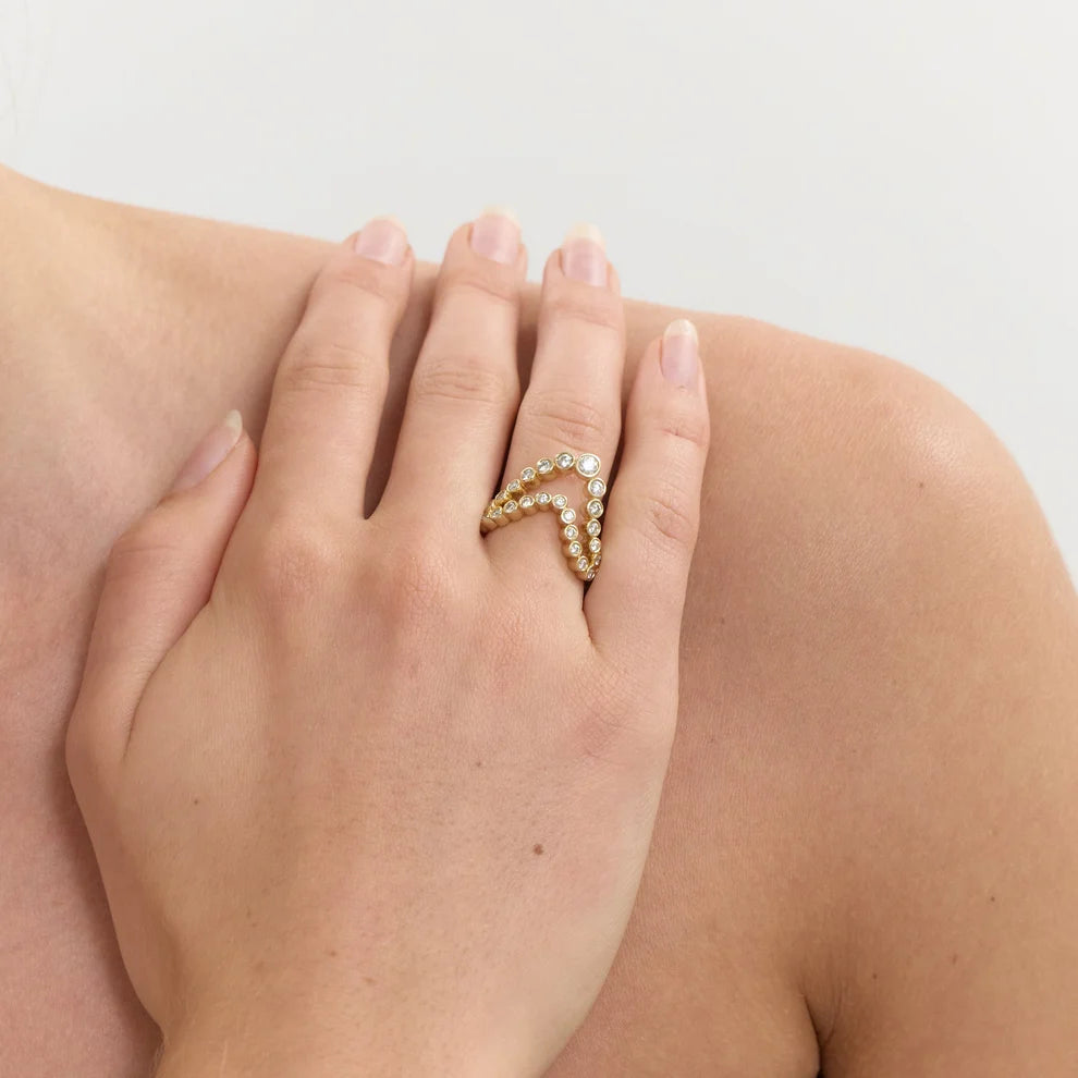 Le Soonar Double Wave Ring