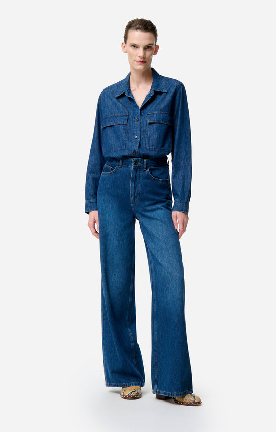 Vanessa Bruno Bilbao Jeans High Waisted Wide Leg Royal