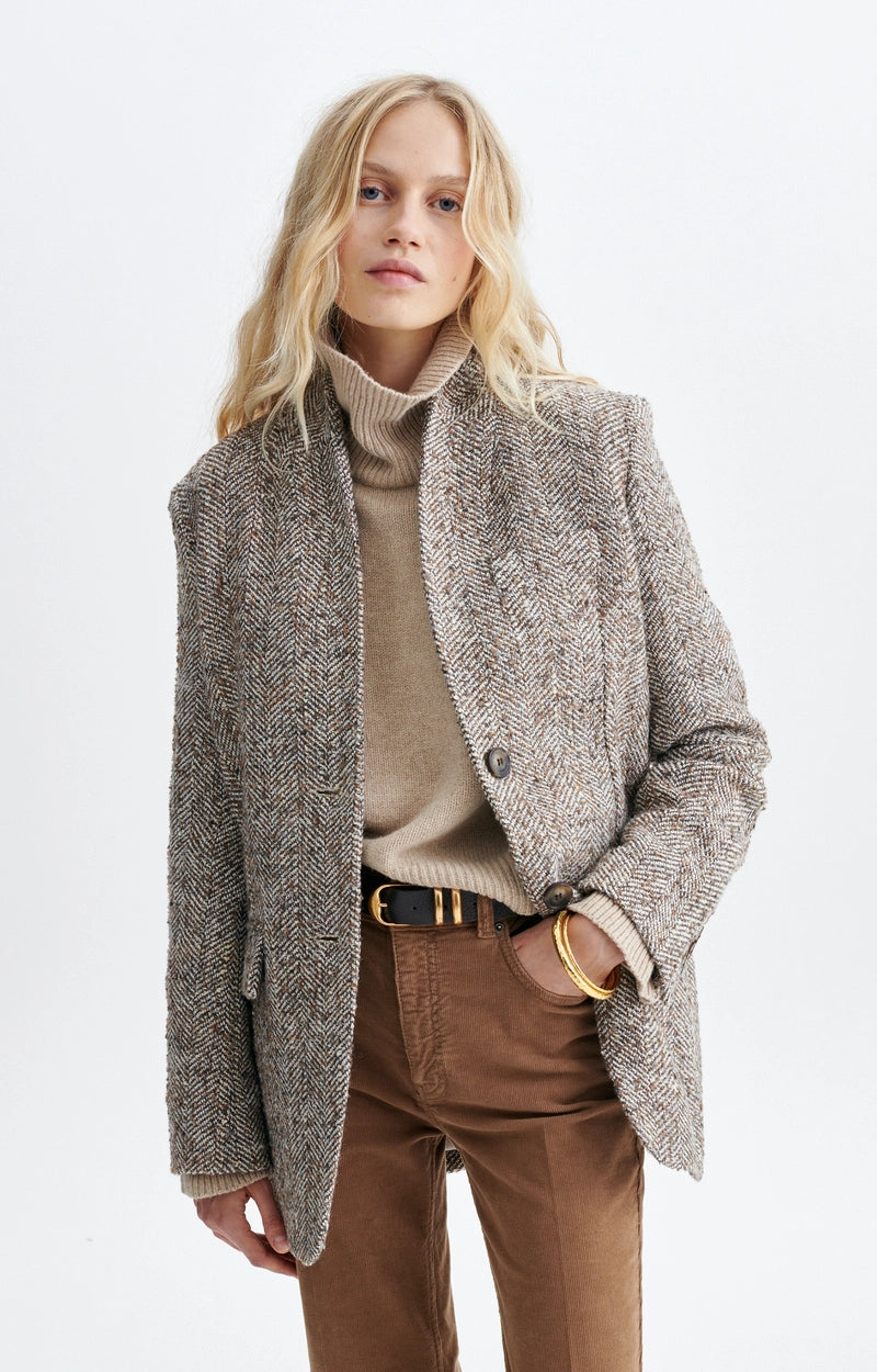 Vanessa Bruno Jovanka Straight Metallic-Thread Jacket