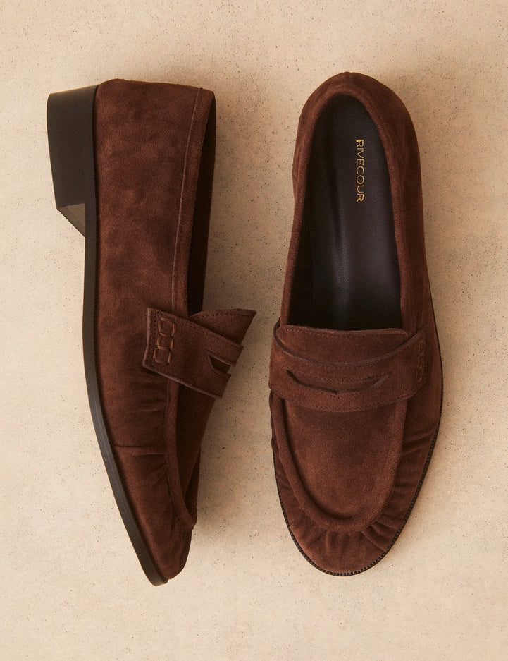 Rivecour Moccasin No 158 Suede Chocolat