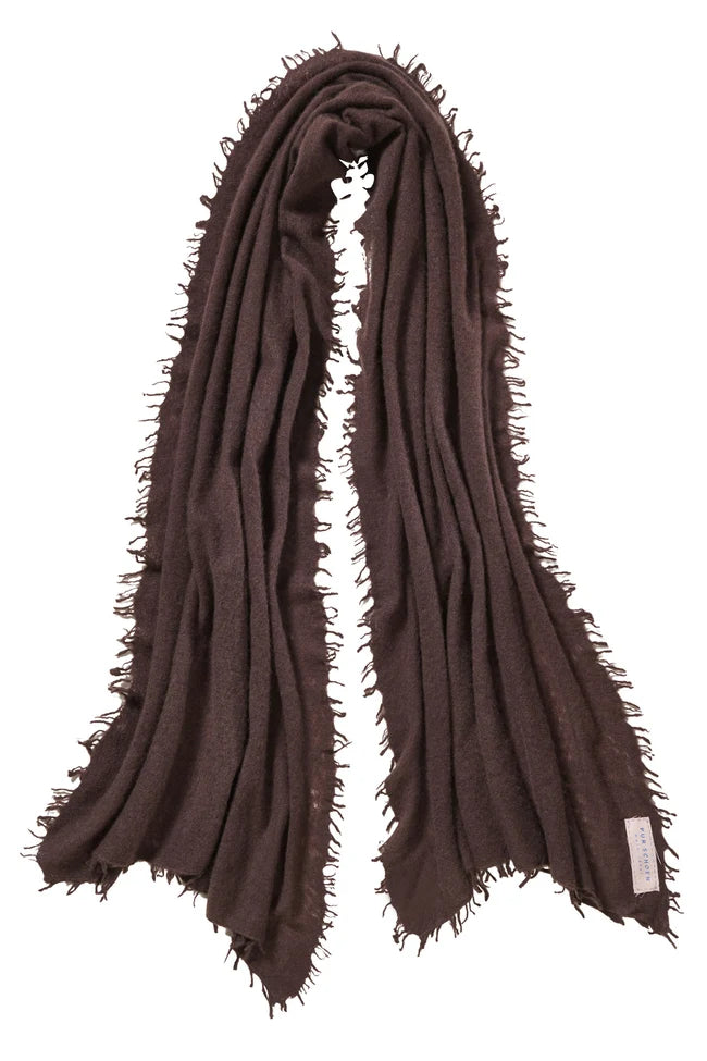 Purschoen Cashmere Scarf Dark Brown/Testa Moro