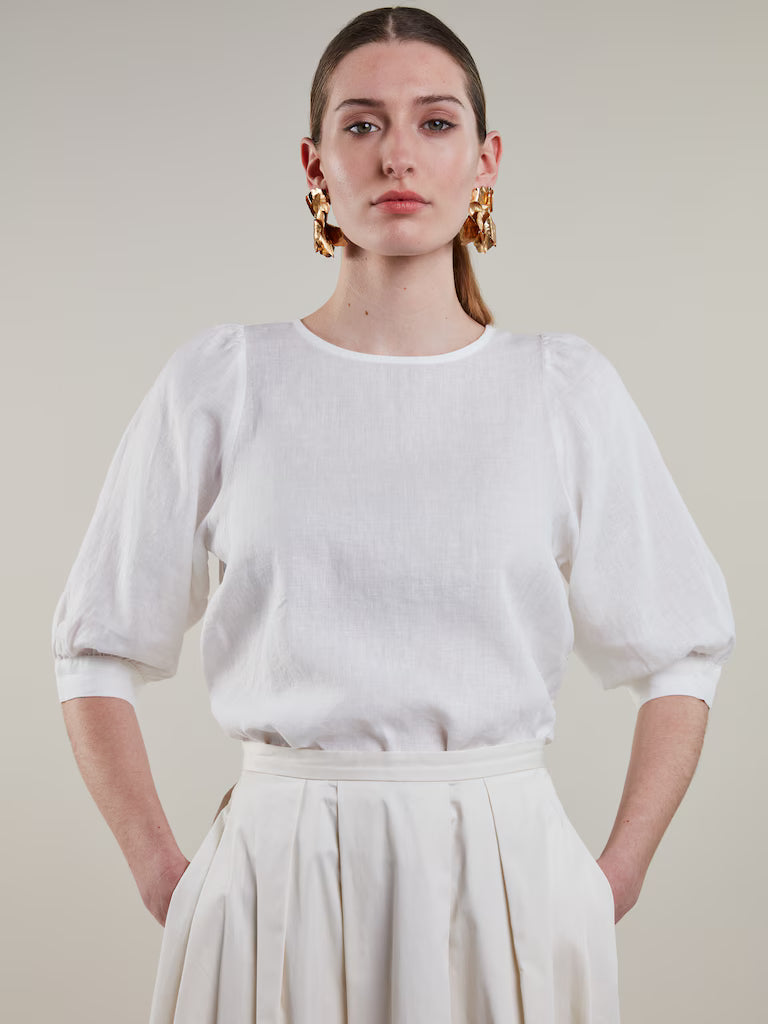 Stenströms Carmen White linen blouse