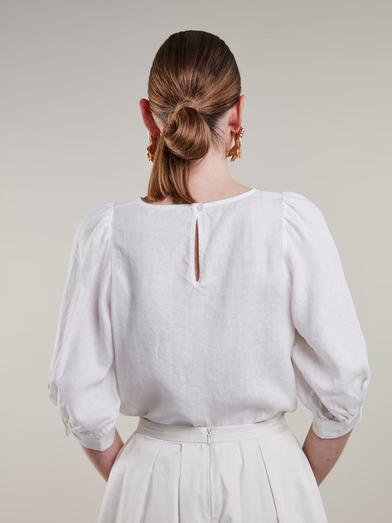Stenströms Carmen White linen blouse