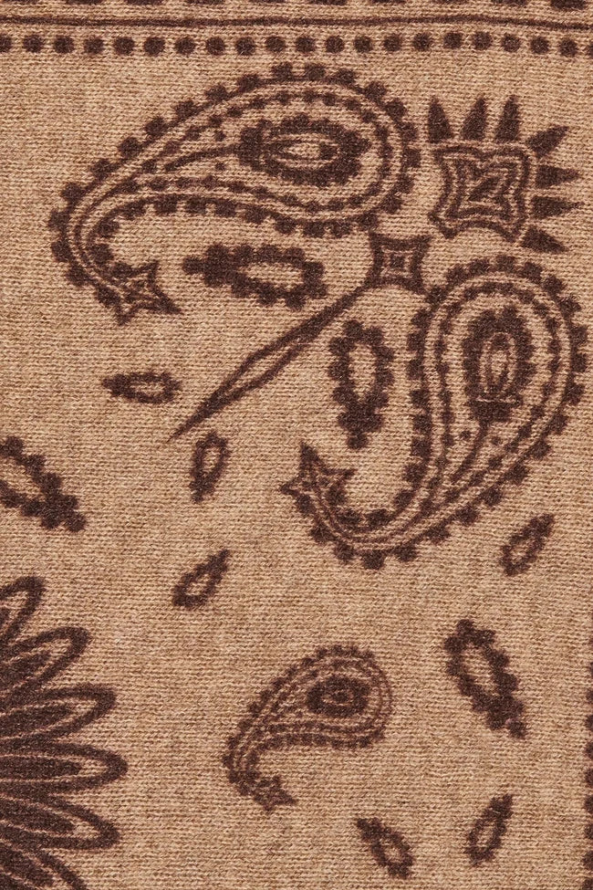 Purschon Bandana Scarf Paisley Taupe Chocolate 60 x 60 cm