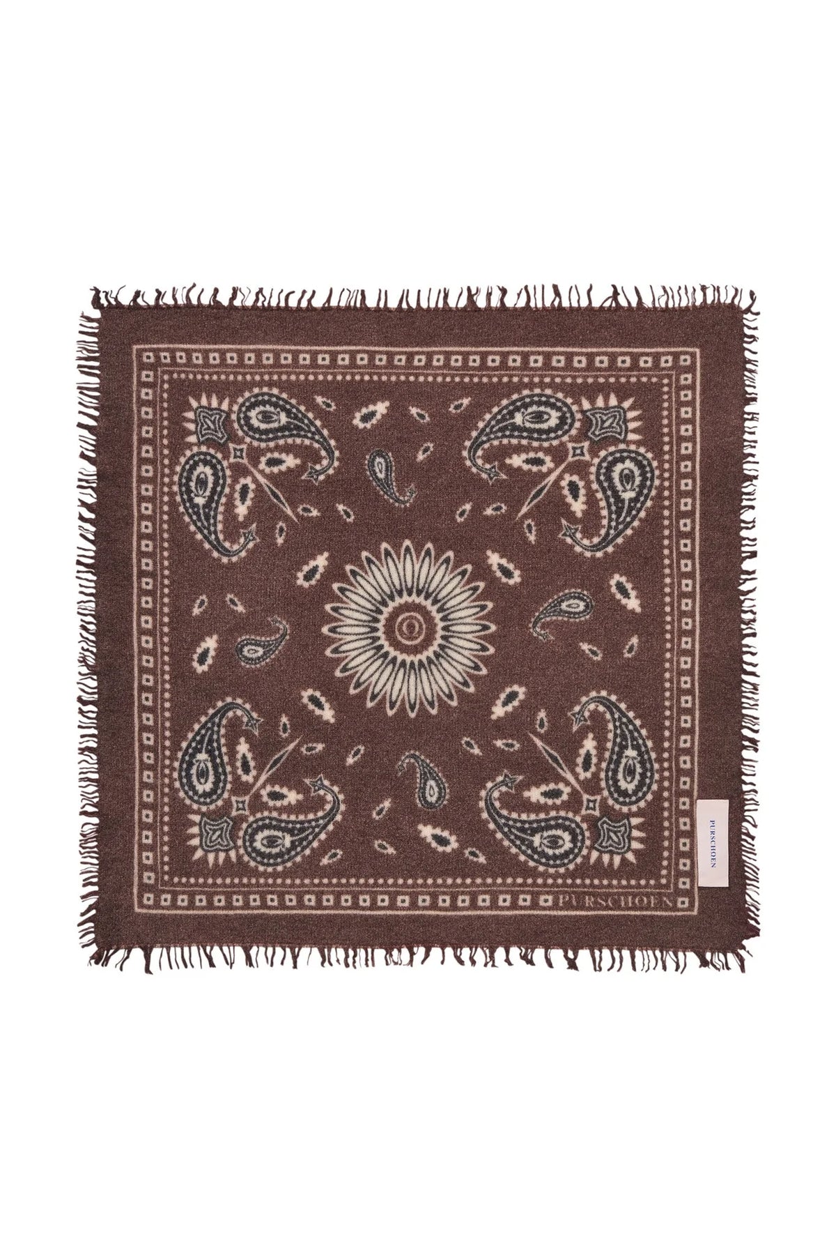 Purschoen Bandana Scarf Paisley Bloom Testa Moro Natural 60 x 60 cm