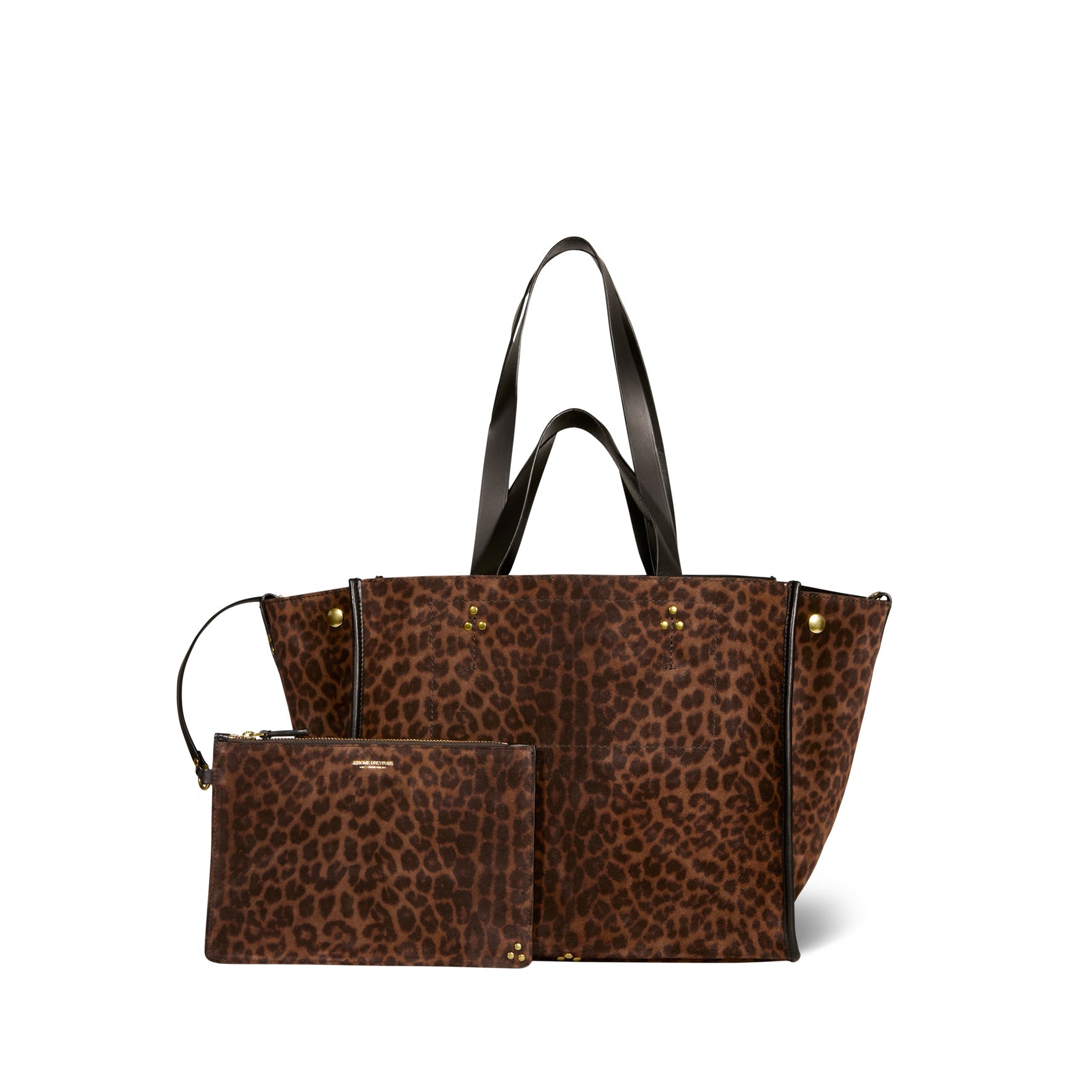 Jérôme Dreyfuss Léon M Imprimé Léopard Naturel Split Suede