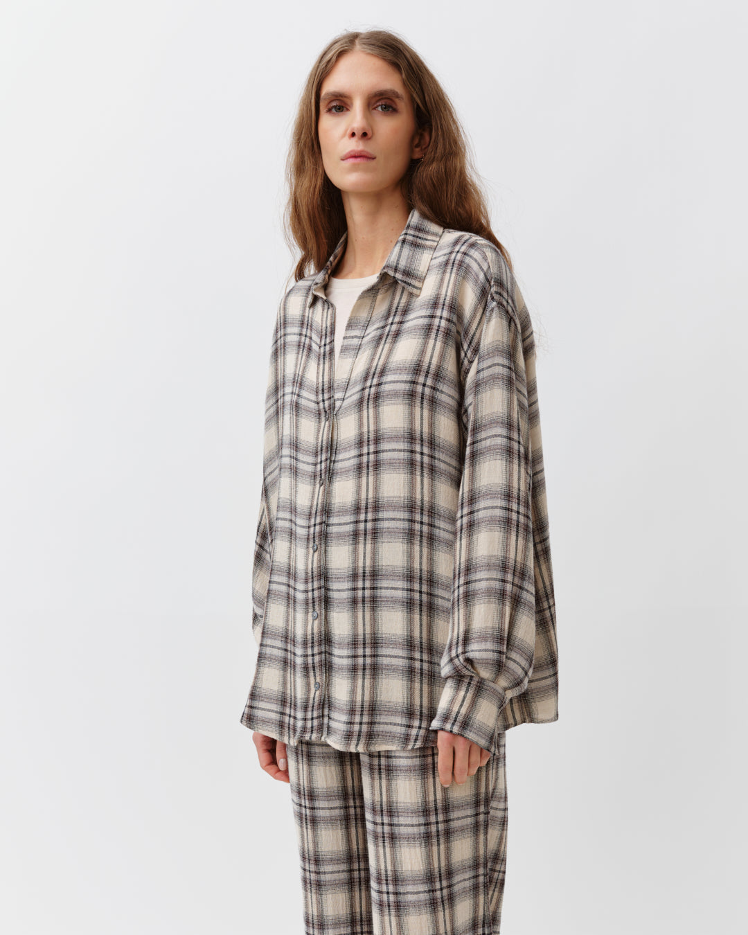 Diega Cirilla Shirt Ecru/Chocolat/Green