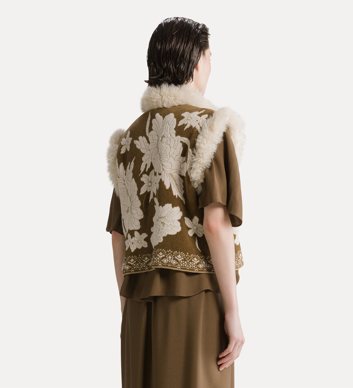forte_forte “the lotus” jacquard waistcoat cumino