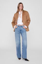 Anine Bing Scott Cropped Shirt White
