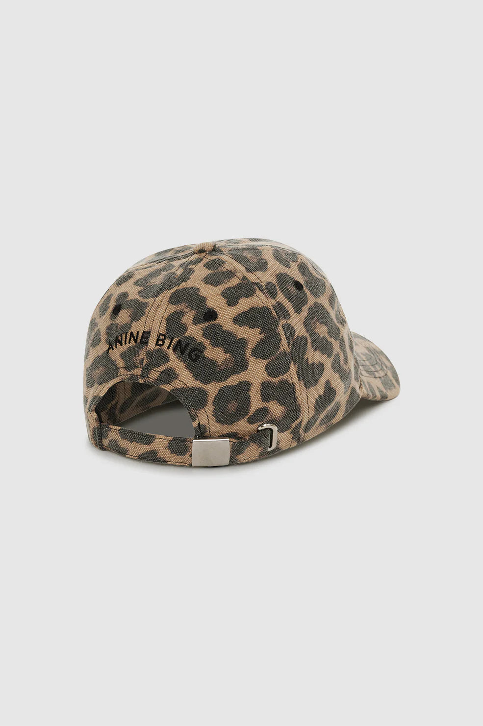 Anine Bing Jeremy Baseball Cap Black and Brown Leopard
