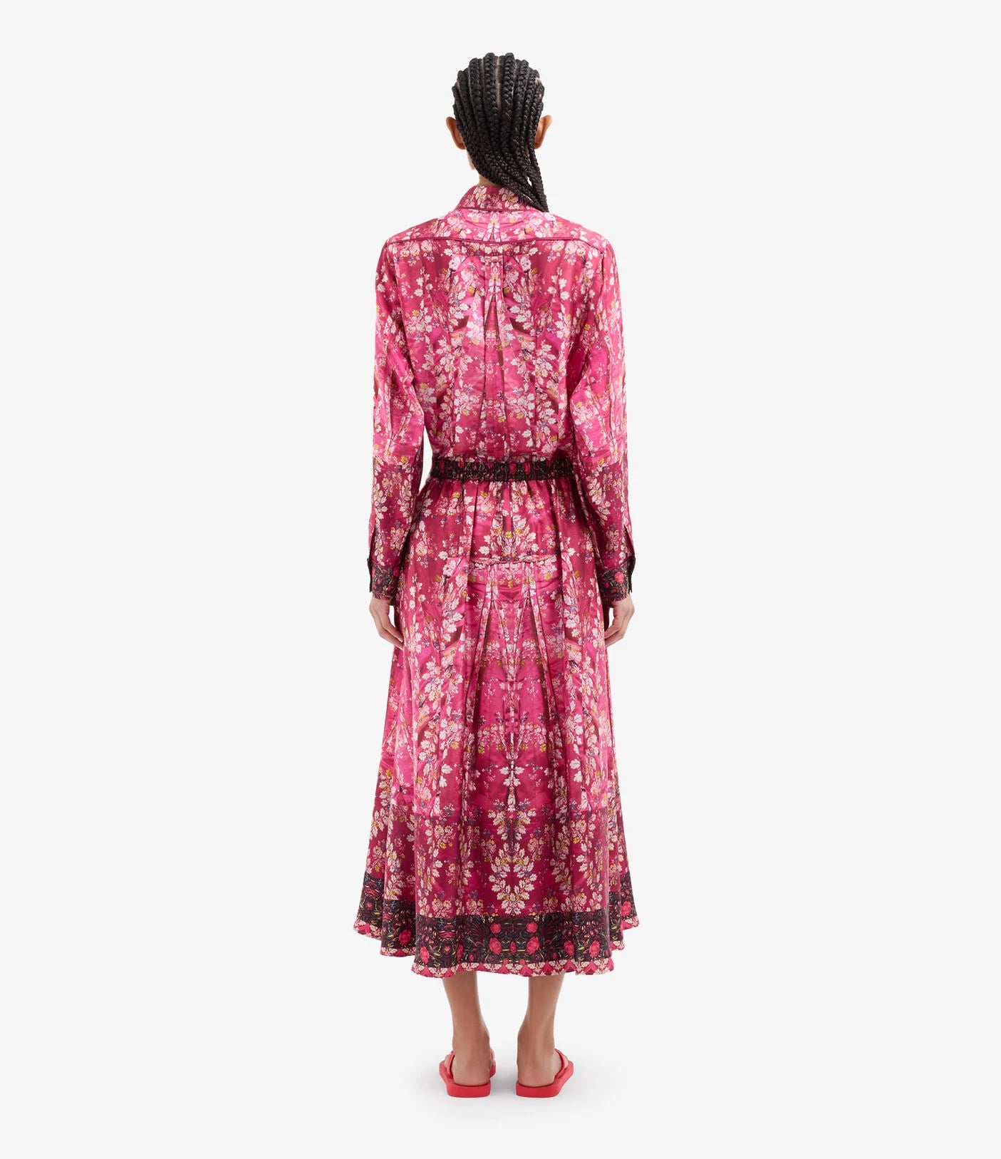 Pierre-Louis Mascia Aloe A-Line silk Skirt Rosa Damasco