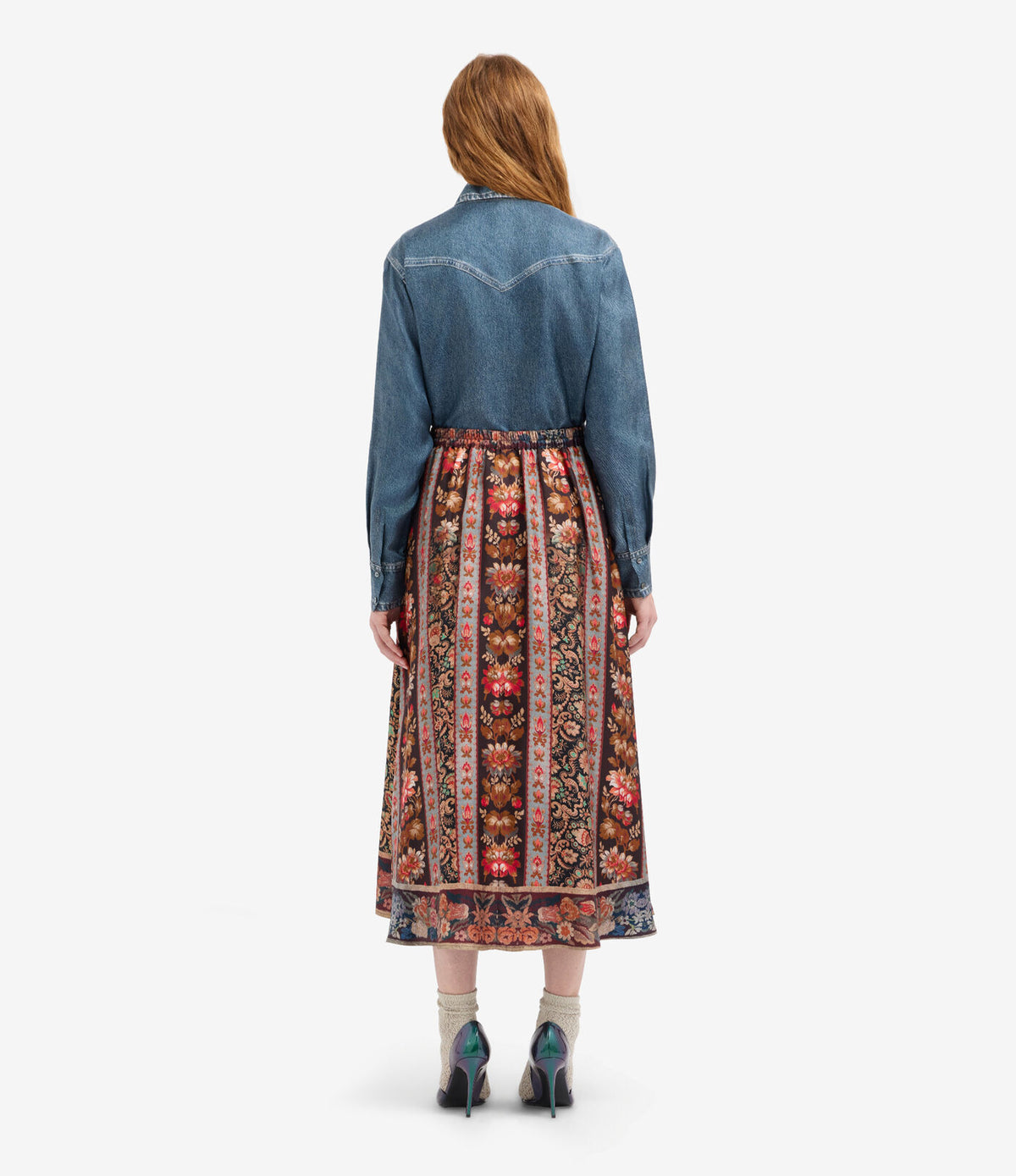 Pierre-Louis Mascia ALOE A-Line Skirt Silk