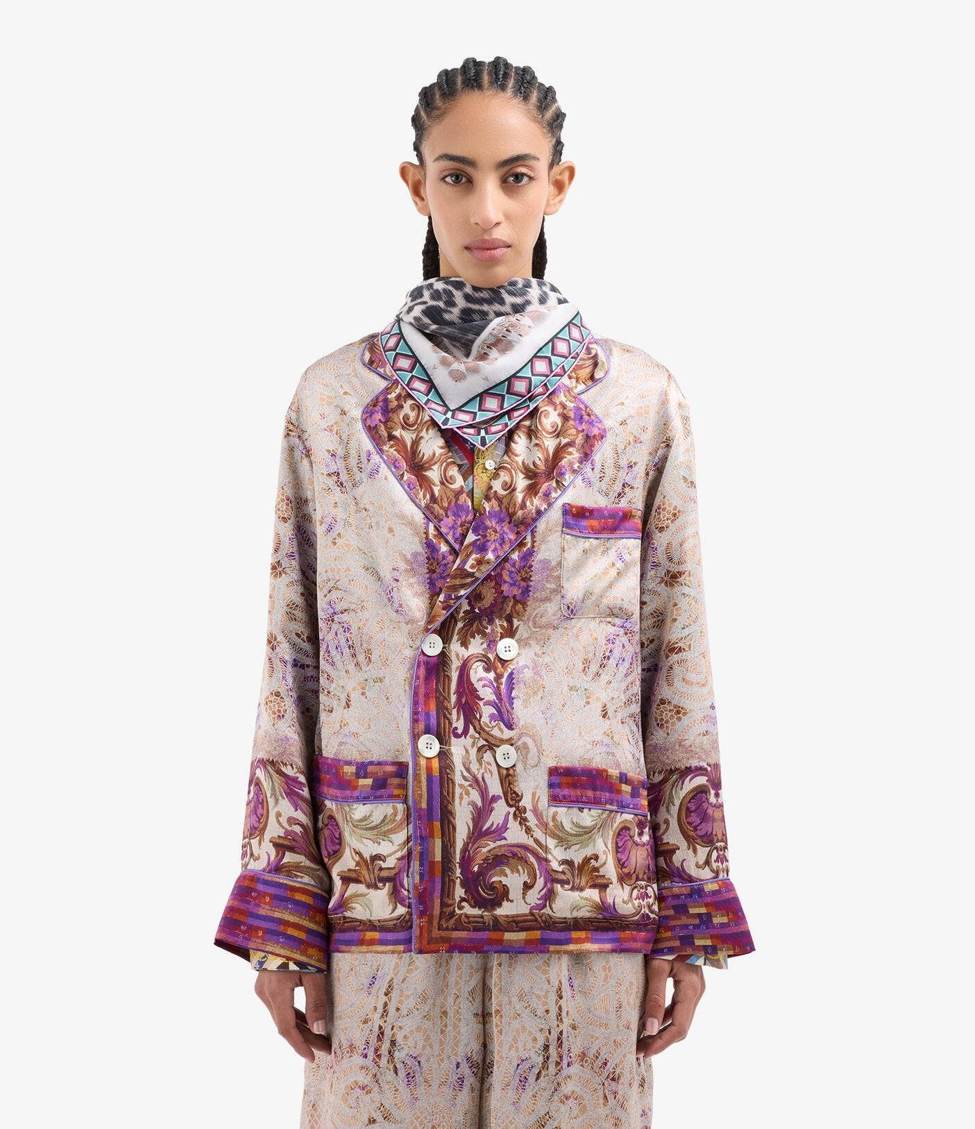 Pierre-Louis Mascia Aloe Bandana Silk Scarf Trama Selvatica