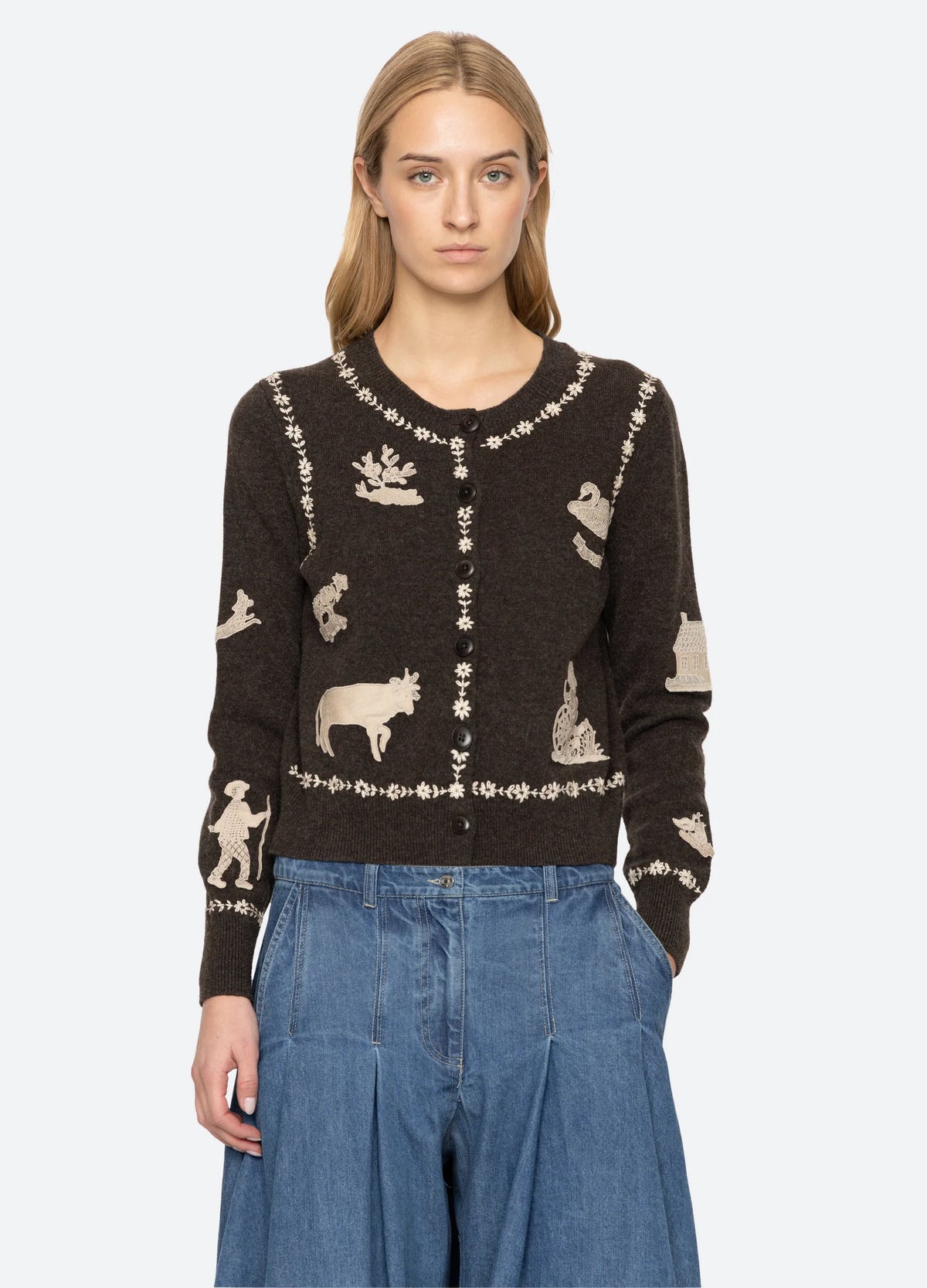 Sea New York Margeurite Cardigan Coffee