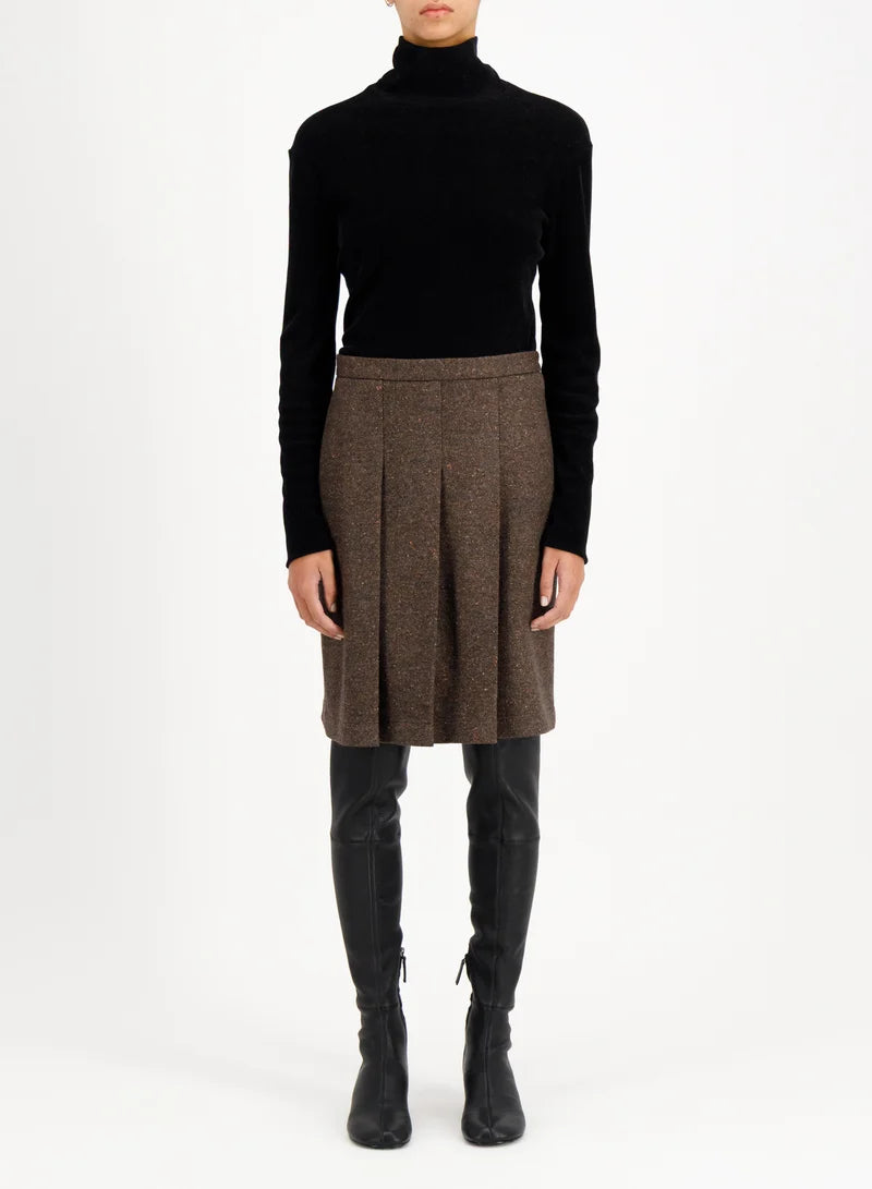 Harris Wharf Pleated Skirt Donegal