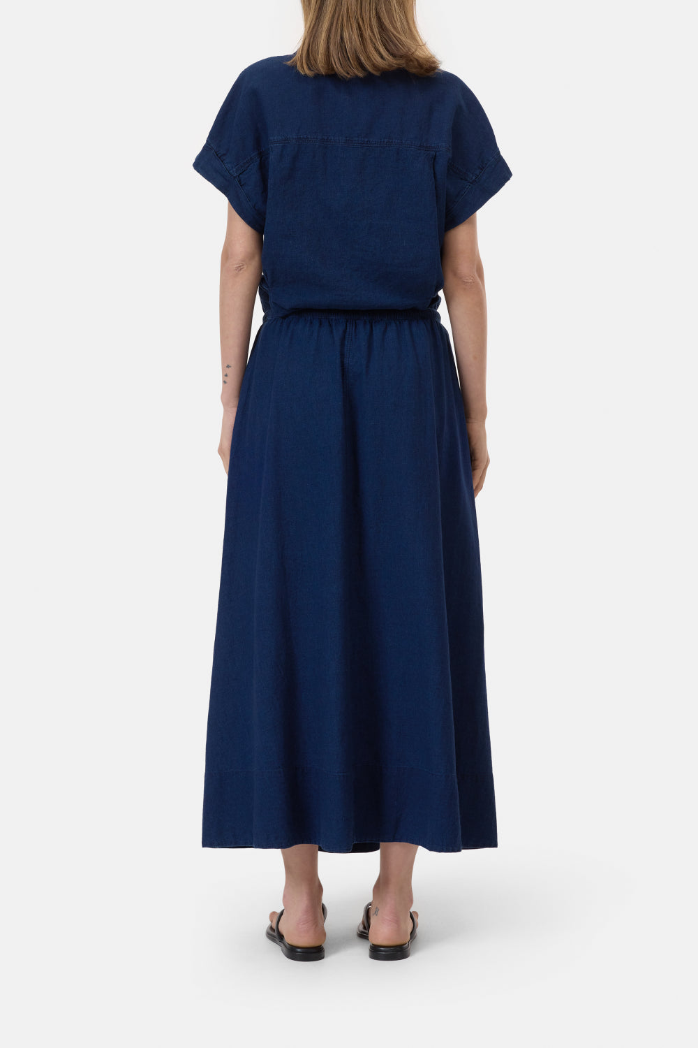 CLOSED GATHERED SKIRT DARK BLUE