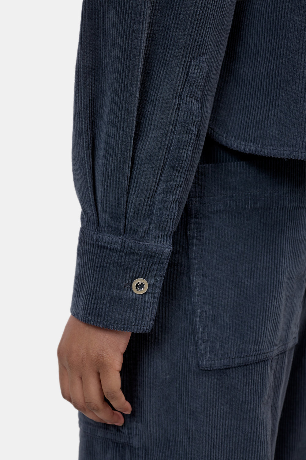 CLOSED CROPPED OVERSIZED SHIRT CORDUROY STORM BLUE