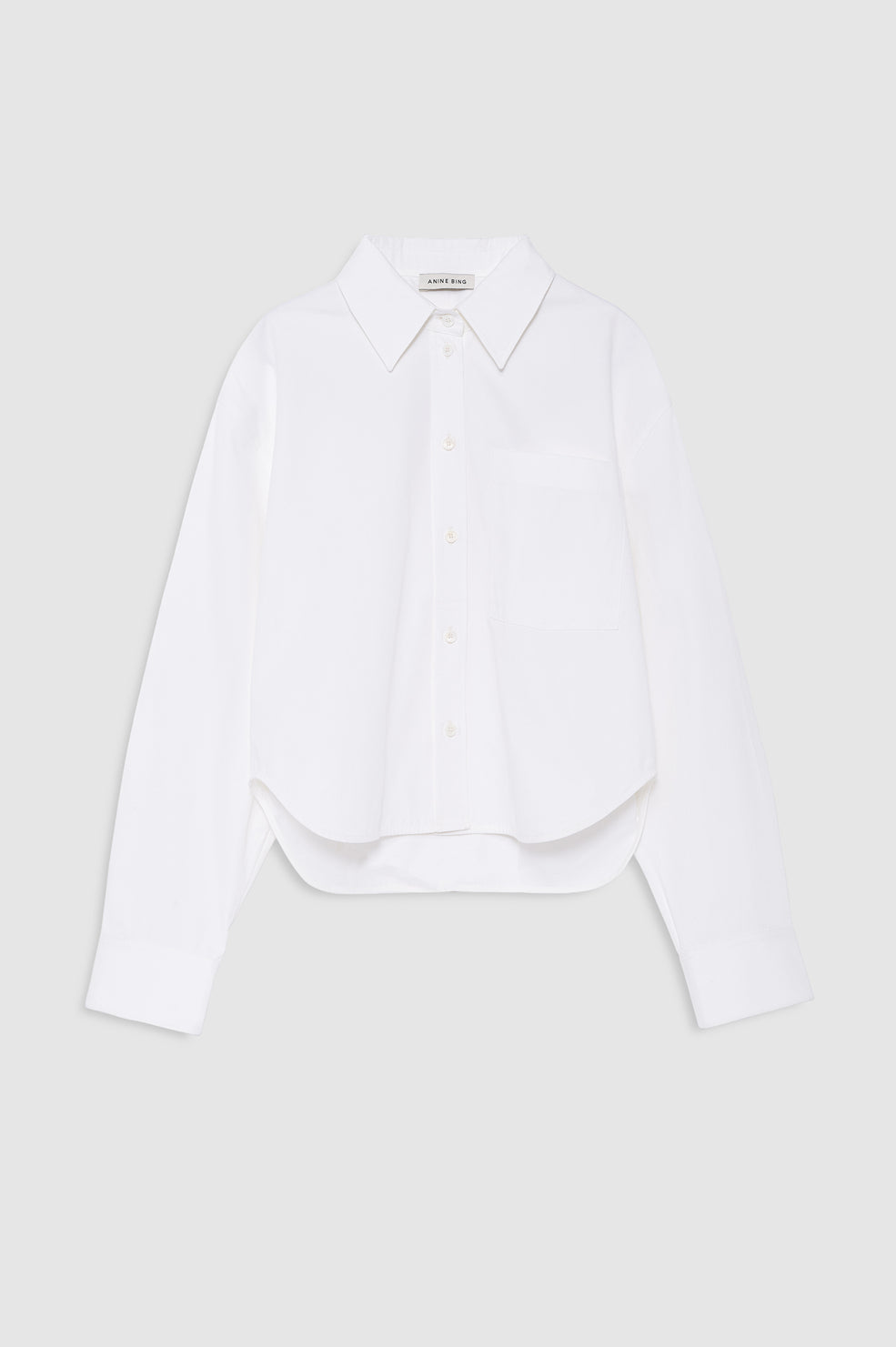 Anine Bing Scott Cropped Shirt White