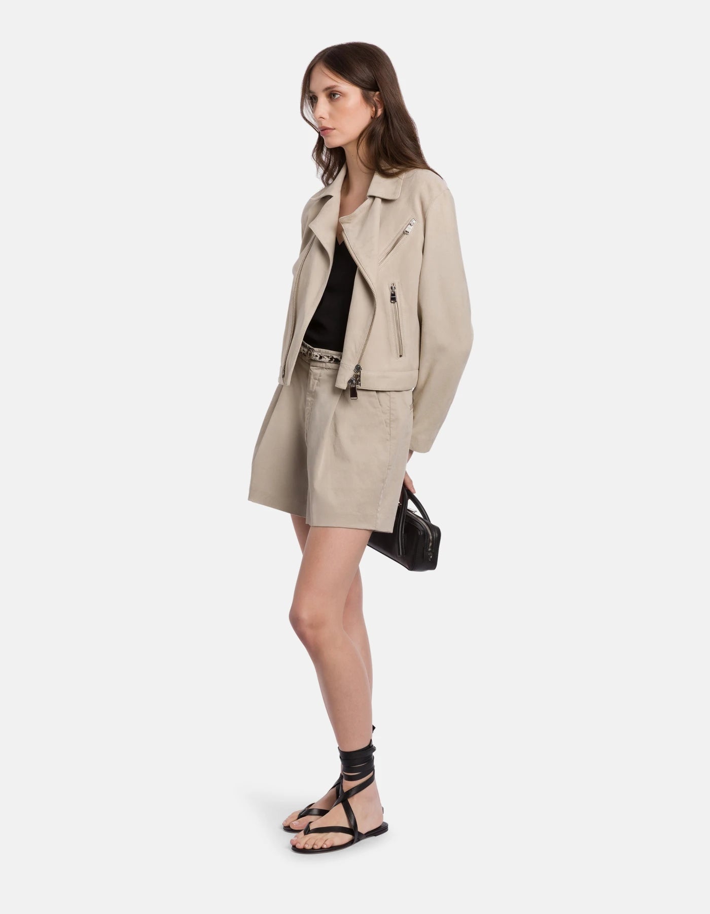 Dondup Lori Loose-Fit Shorts Cotton Garbardine Sand