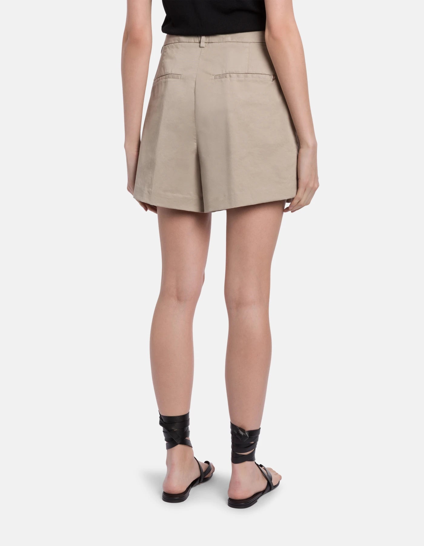 Dondup Lori Loose-Fit Shorts Cotton Garbardine Sand