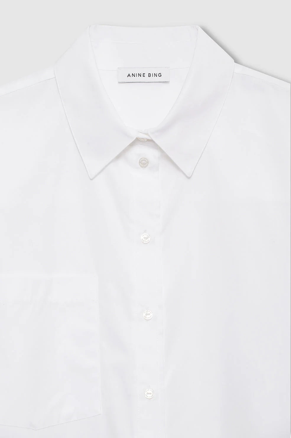 Anine Bing Essie Cropped Shirt White