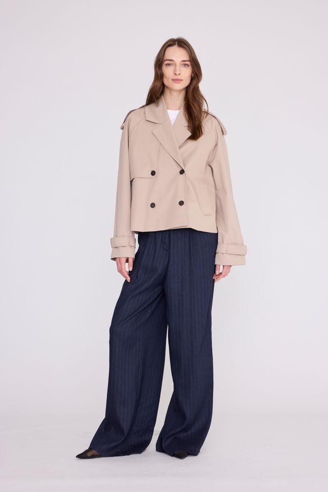 Anine Bing Rickie Cropped Trench Beige