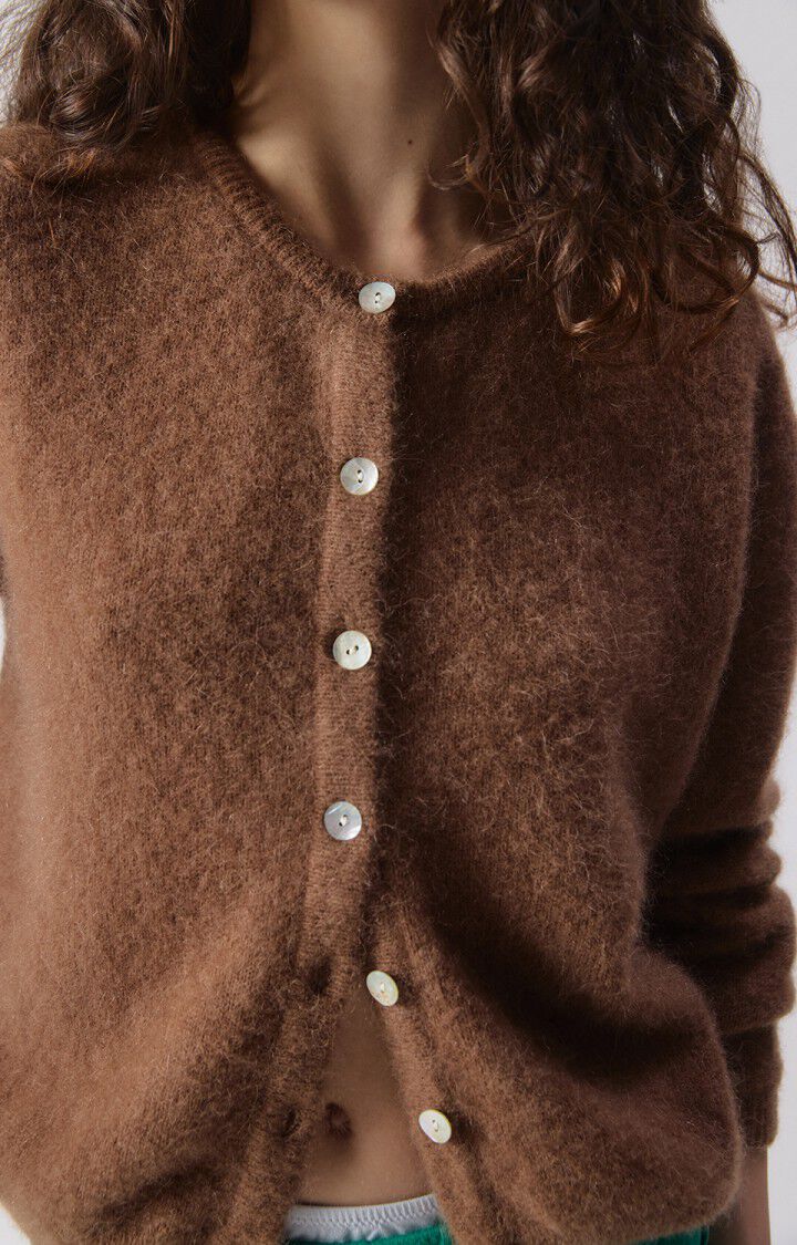 AMERICAN VINTAGE CARDIGAN VITOW CHOCOLATE MELANGE