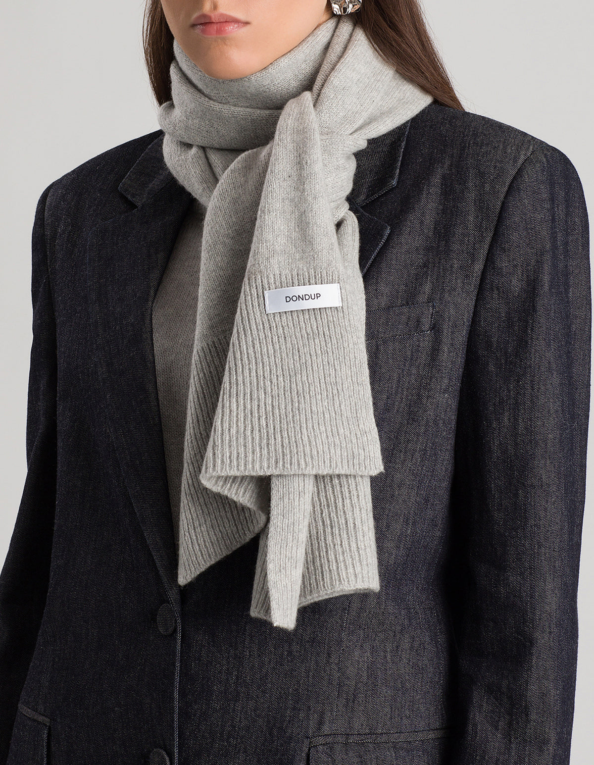 Dondup Cashmere Scarf Light Grey