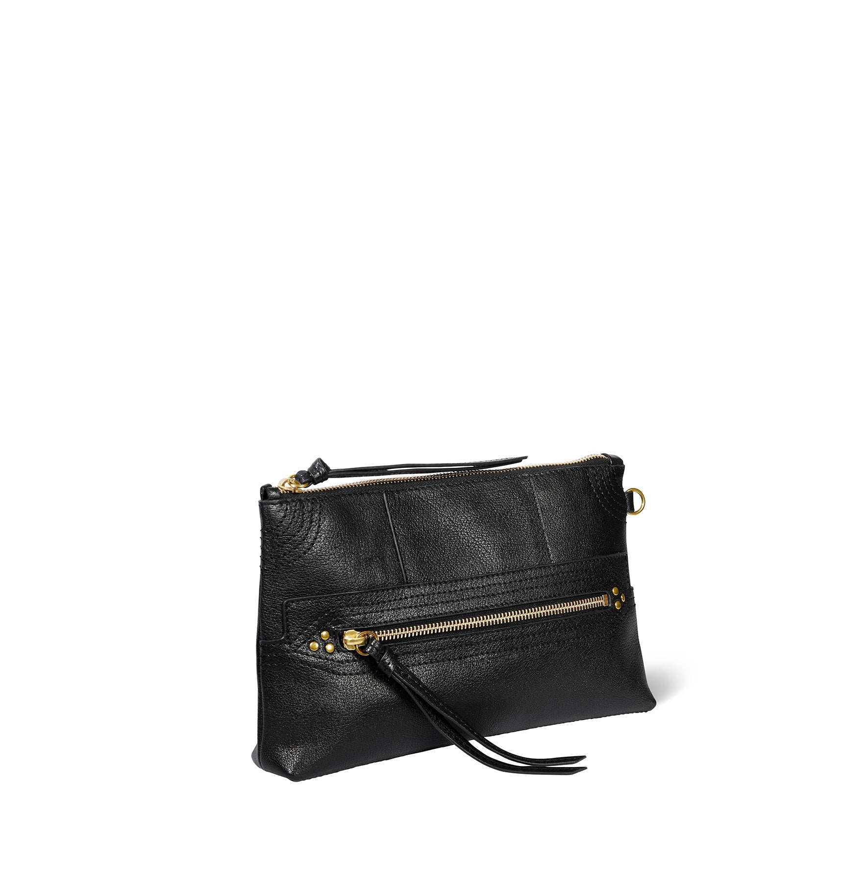 Jérôme Dreyfuss Lucky Clutch Noir Brass Buffaloskin