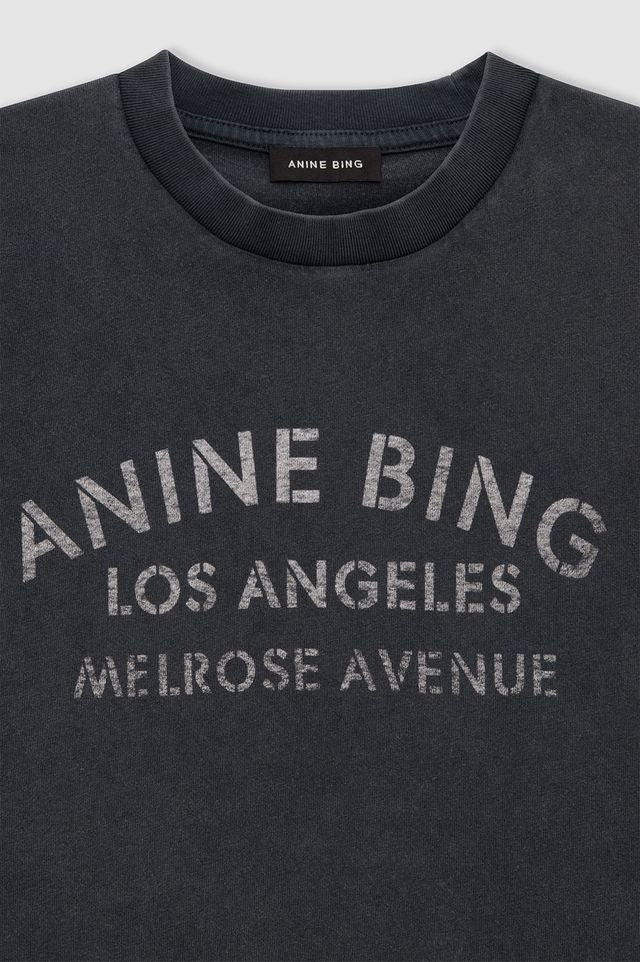 Anine Bing Cade Tee Melrose Stencil Vintage Black - Den Lille Ida - Anine Bing