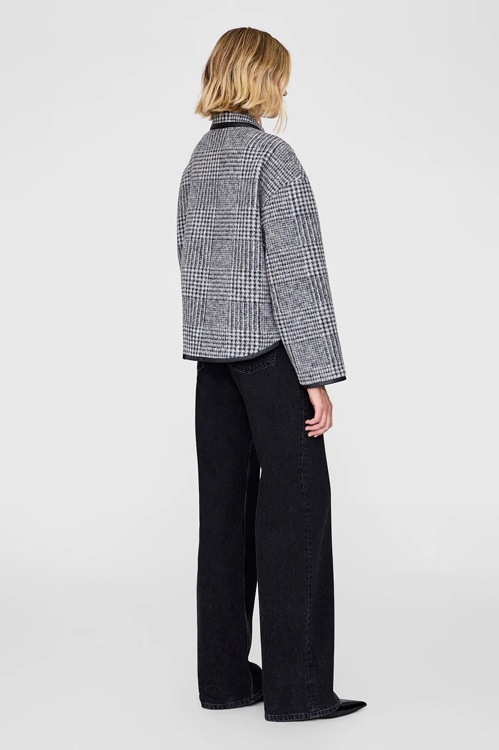 Anine Bing Camden Jacket - Black And Grey Check - Den Lille Ida - Anine Bing
