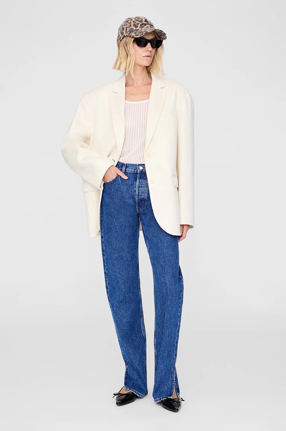 Anine Bing Jeremy Baseball Cap Black and Brown Leopard - Den Lille Ida - Anine Bing