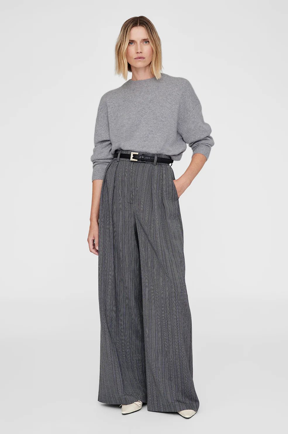 Anine Bing Lee Crew Sweater Medium Heather Grey - Den Lille Ida - Anine Bing