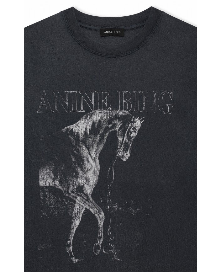 Anine Bing Lili Tee Horse Washed Black - Den Lille Ida - Anine Bing