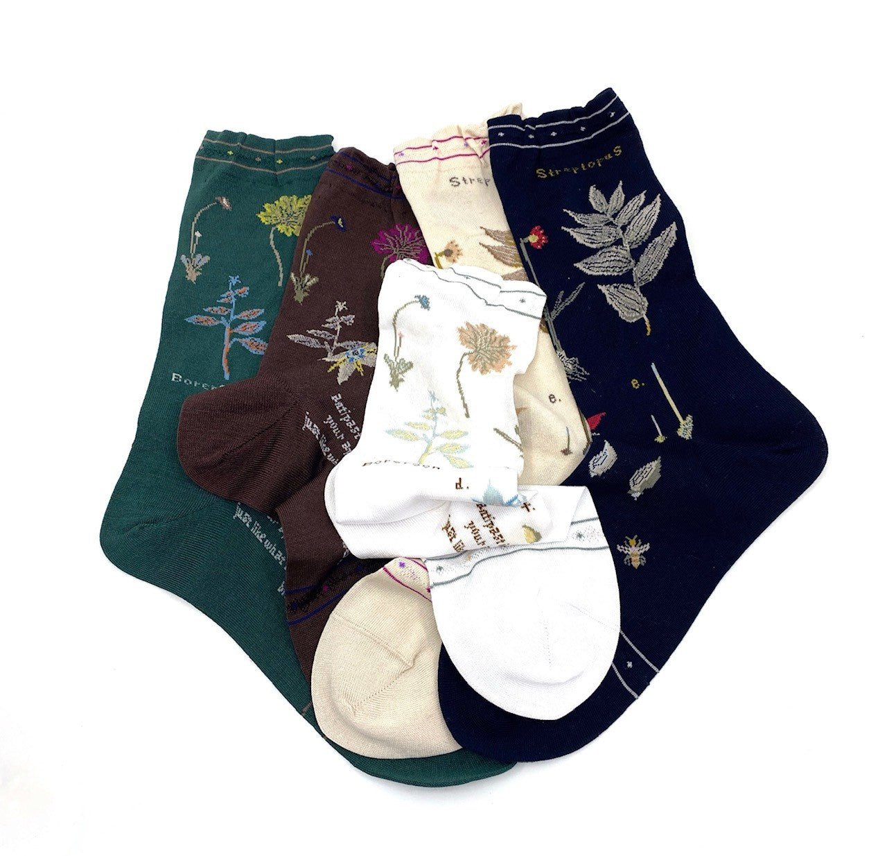 Antipast Socks Botanical XVII Black - Den Lille Ida - Antipast