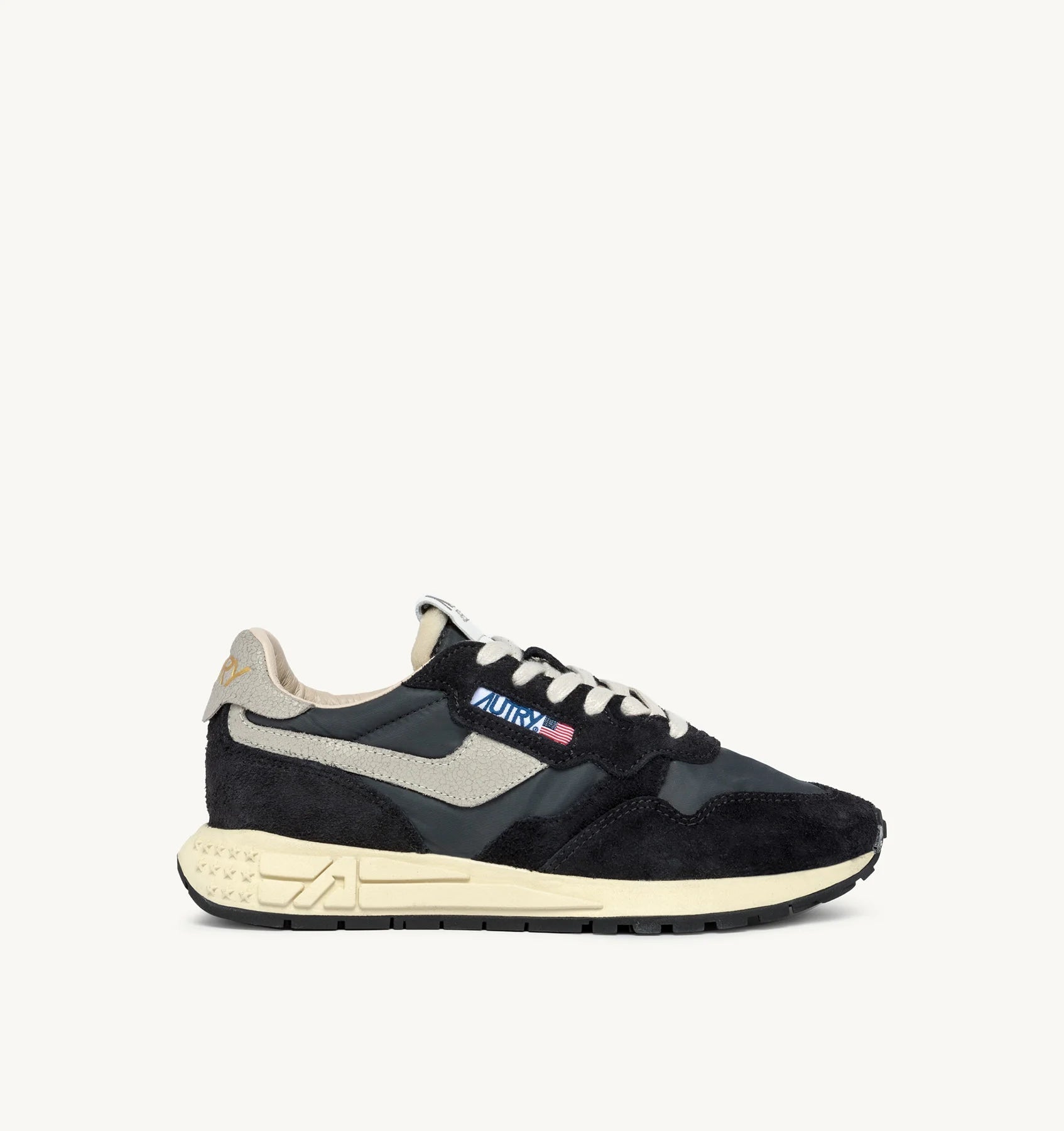 Autry Reelwind Low Sneakers in Black Nylon and Suede - Den Lille Ida - Autry