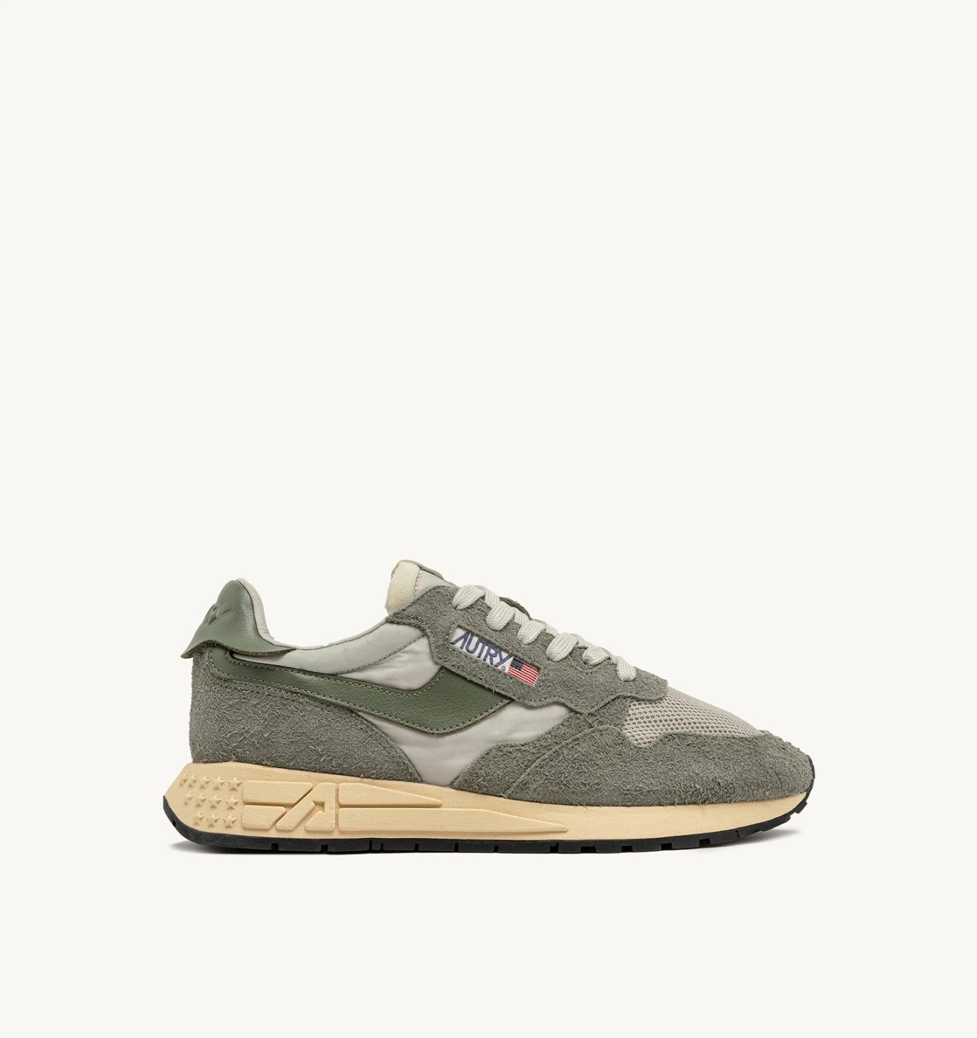 AUTRY SNEAKERS REELWIND LOW SNEAKERS IN HUNTER AND PELICAN NYLON SUEDE AND LEATHER - Den Lille Ida - autry