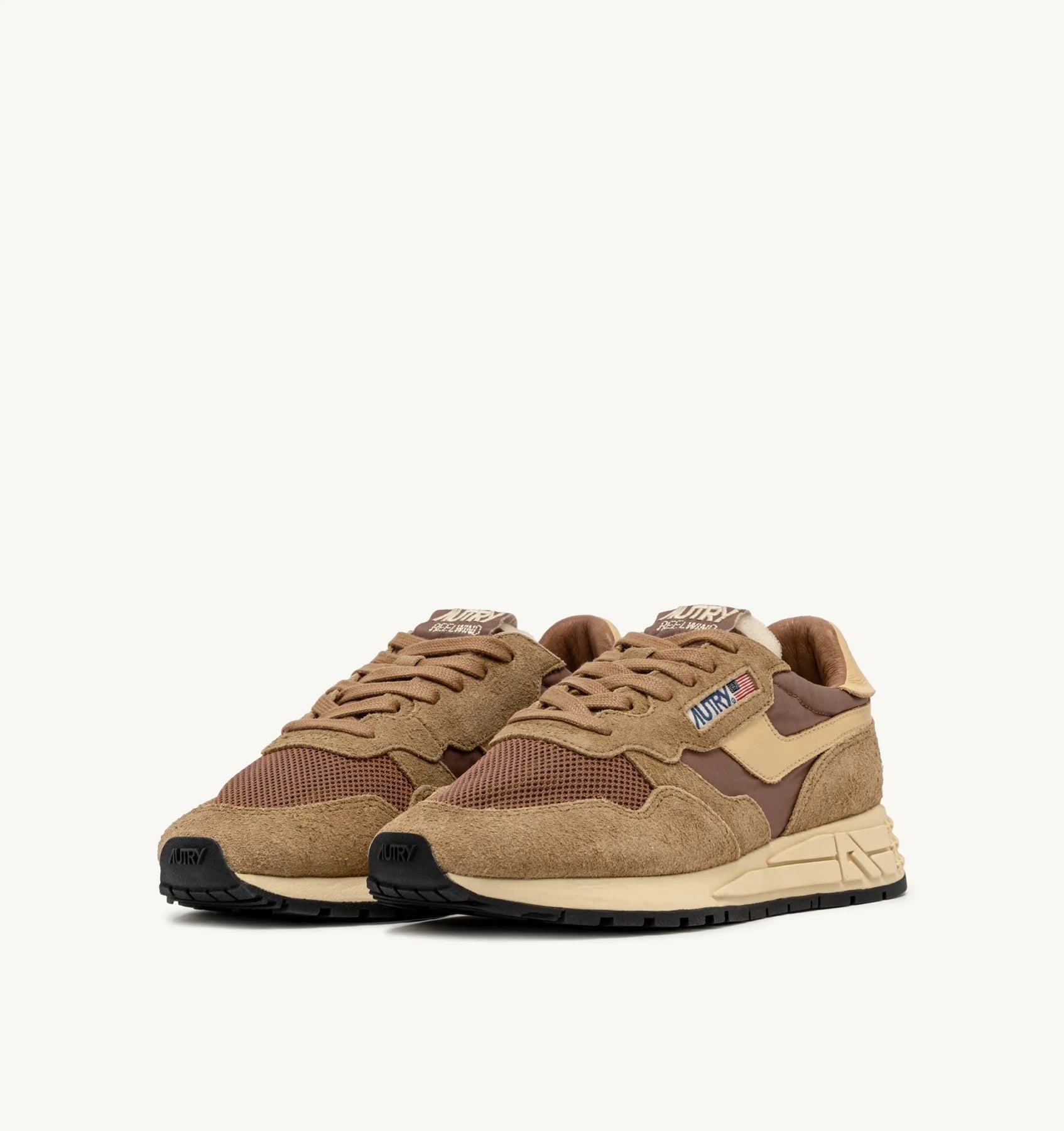 AUTRY SNEAKERS REELWIND LOW SNEAKERS IN NYLON SUEDE AND LEATHER COLOR HIDE AND CHIPMUNK - Den Lille Ida - Autry
