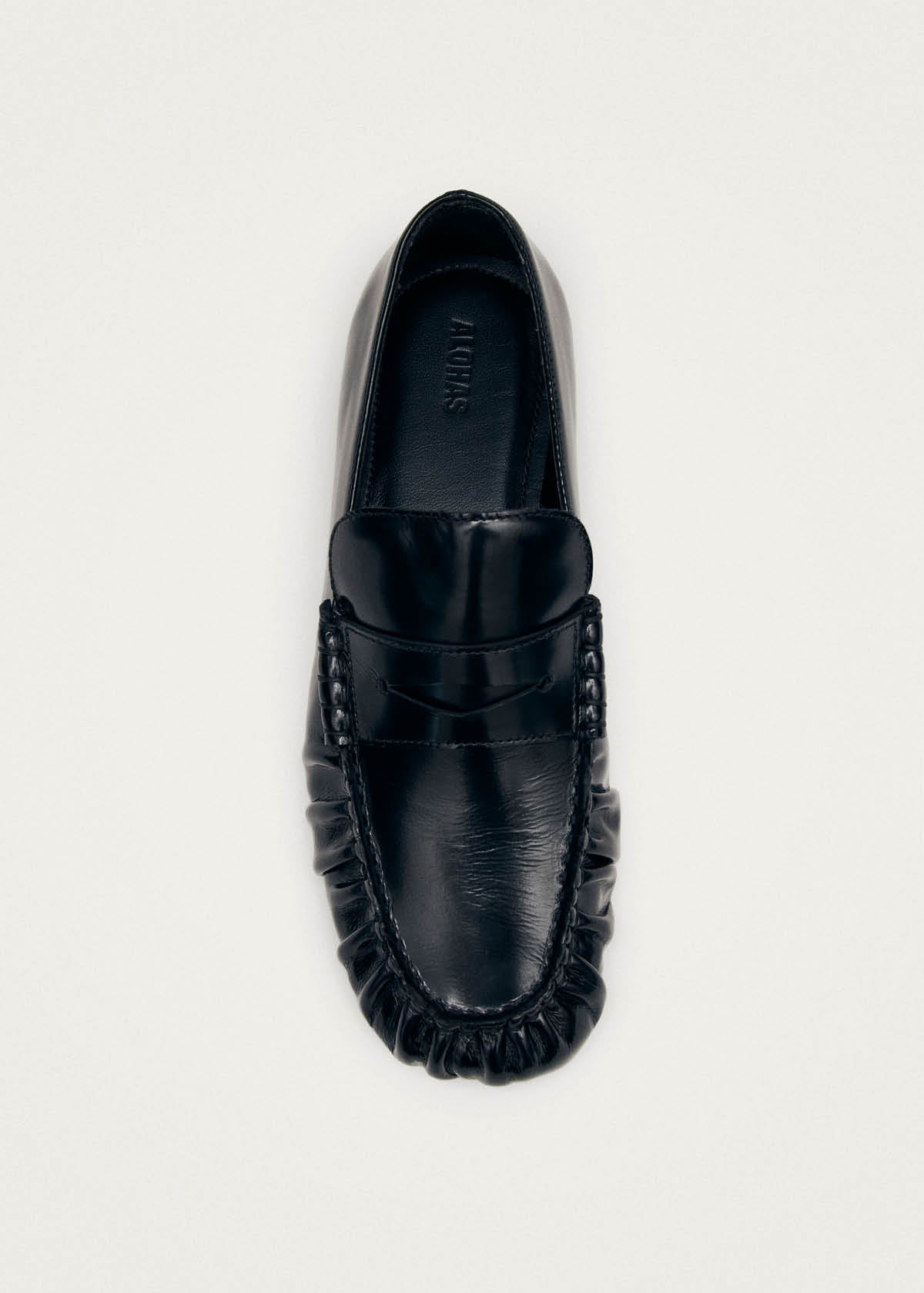 ALOHAS Aven Black Leather Loafers