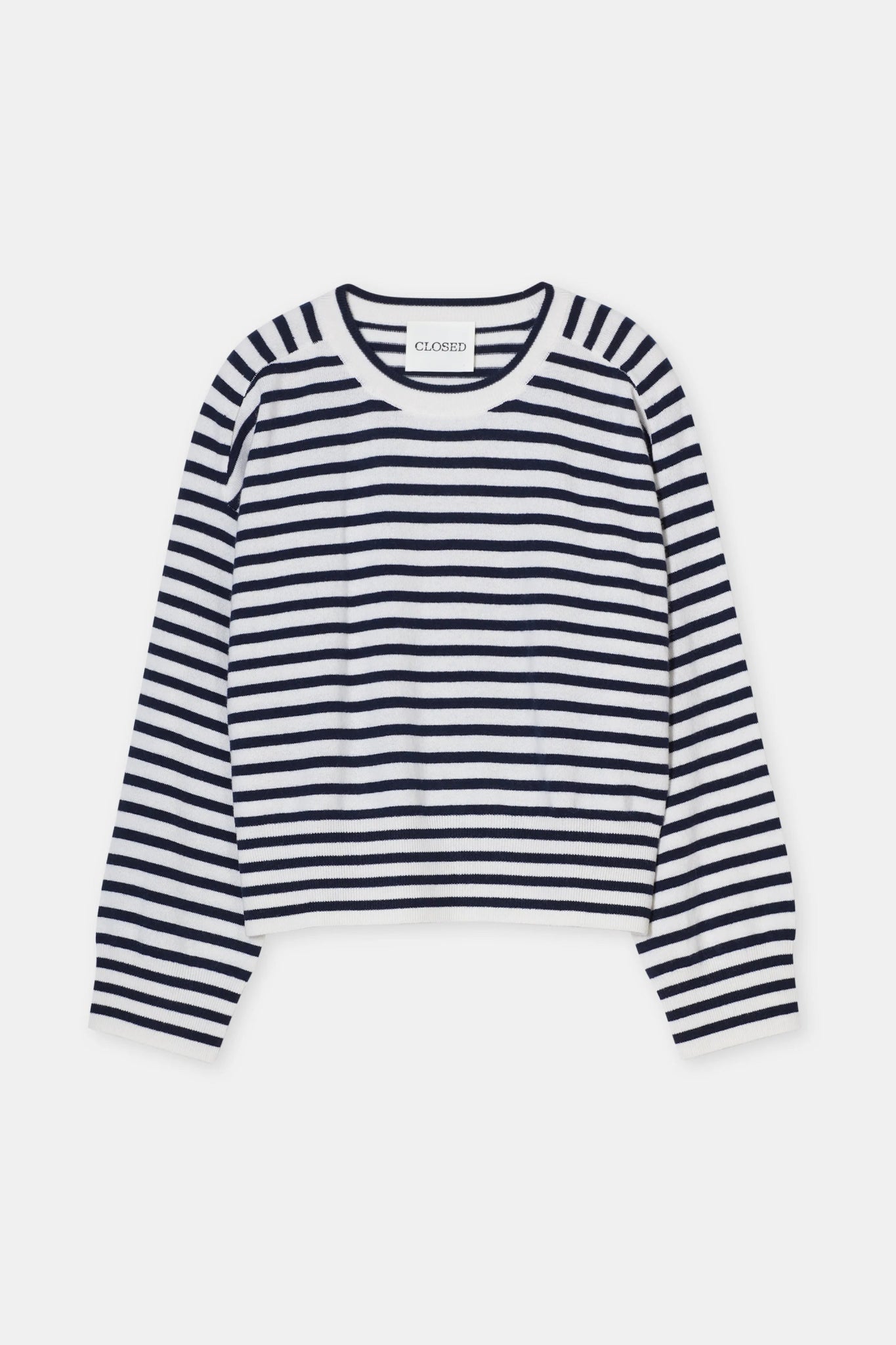 CLOSED CASHMERE STRIPED CREW NECK IVORY NAVY - Den Lille Ida - Closed