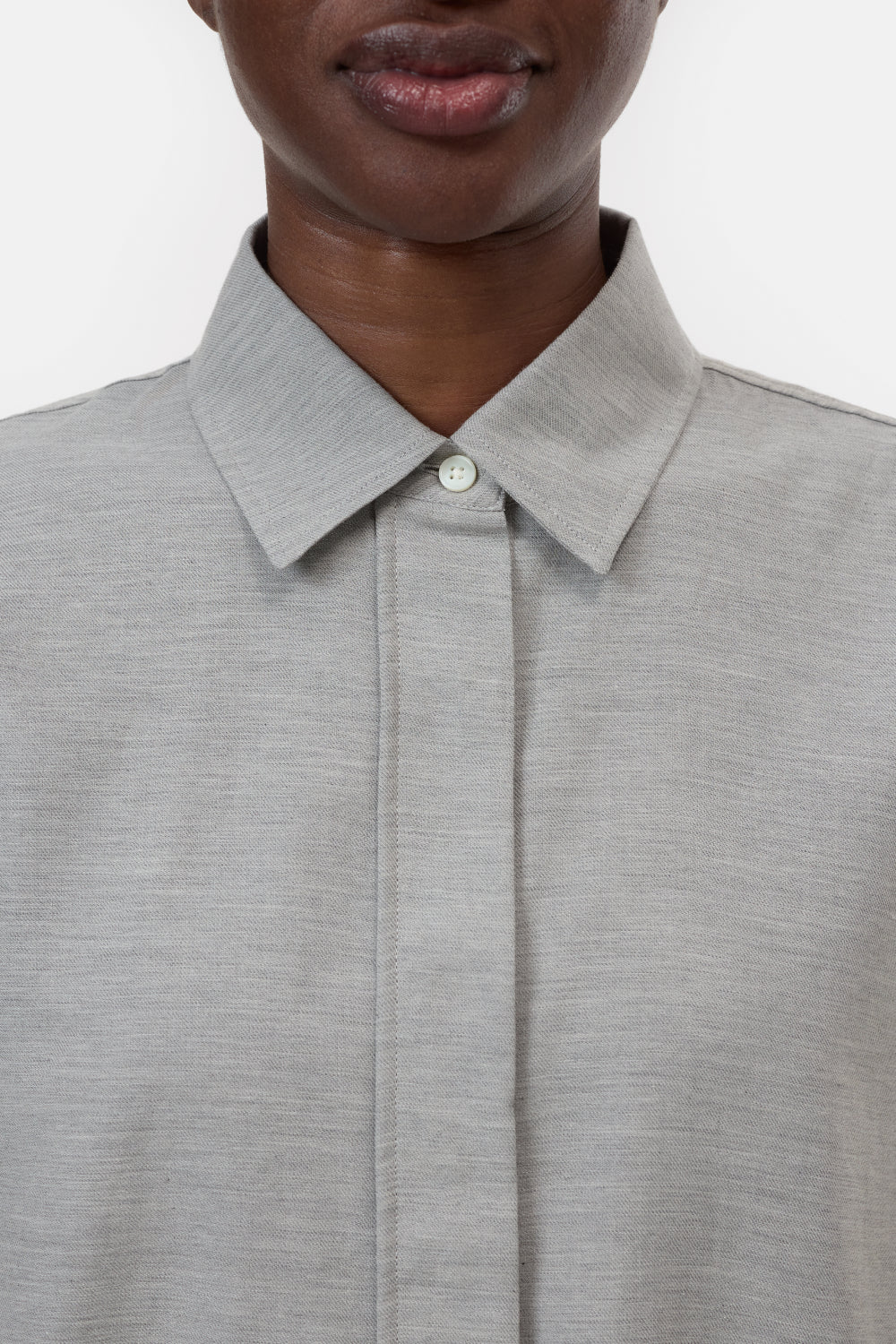 CLOSED CLASSIC SHIRT LIGHT GREY MELANGE - Den Lille Ida - Closed