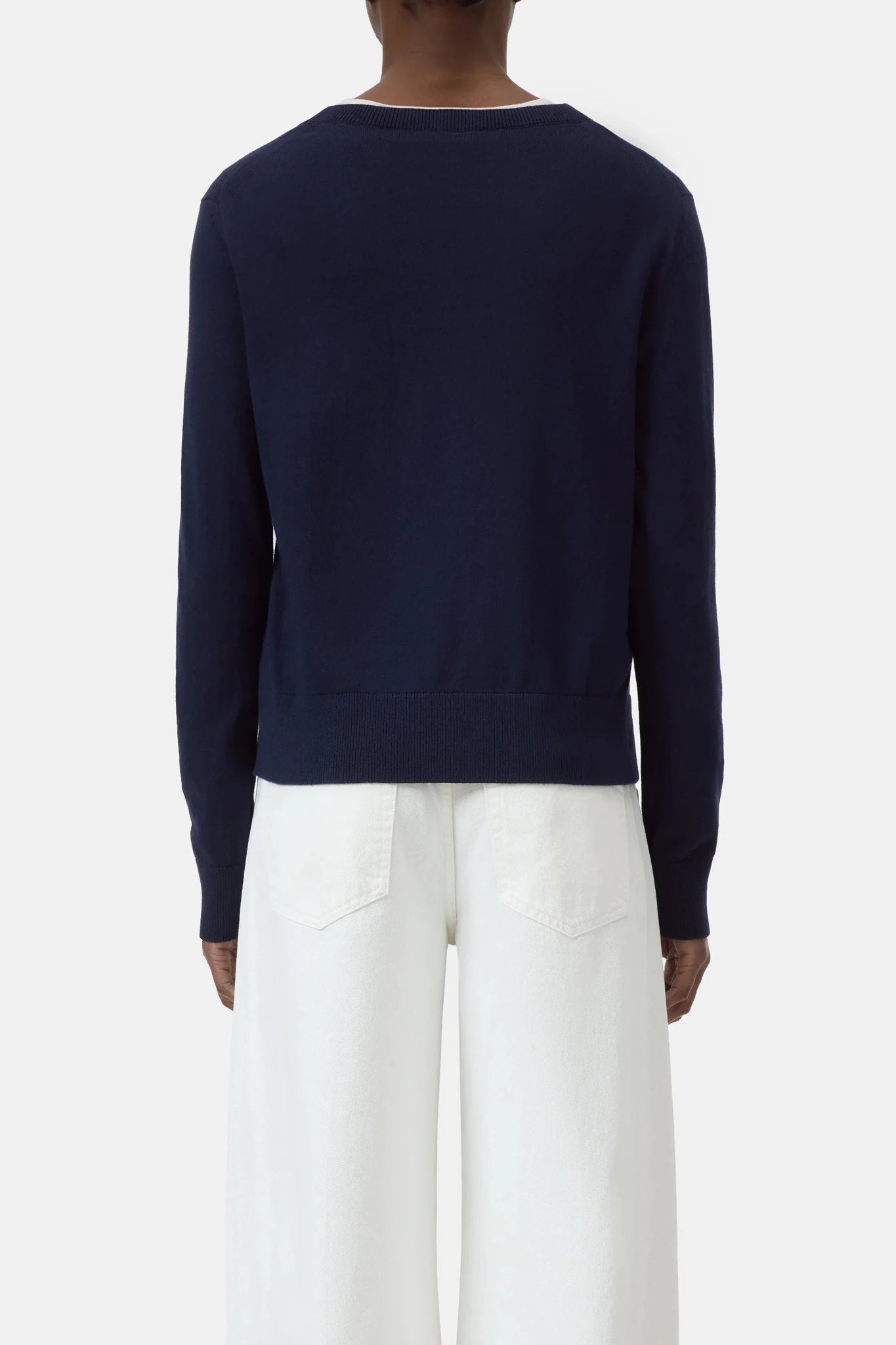 CLOSED COTTON CASHMERE CREWNECK SWEATER NAVY - Den Lille Ida - Closed