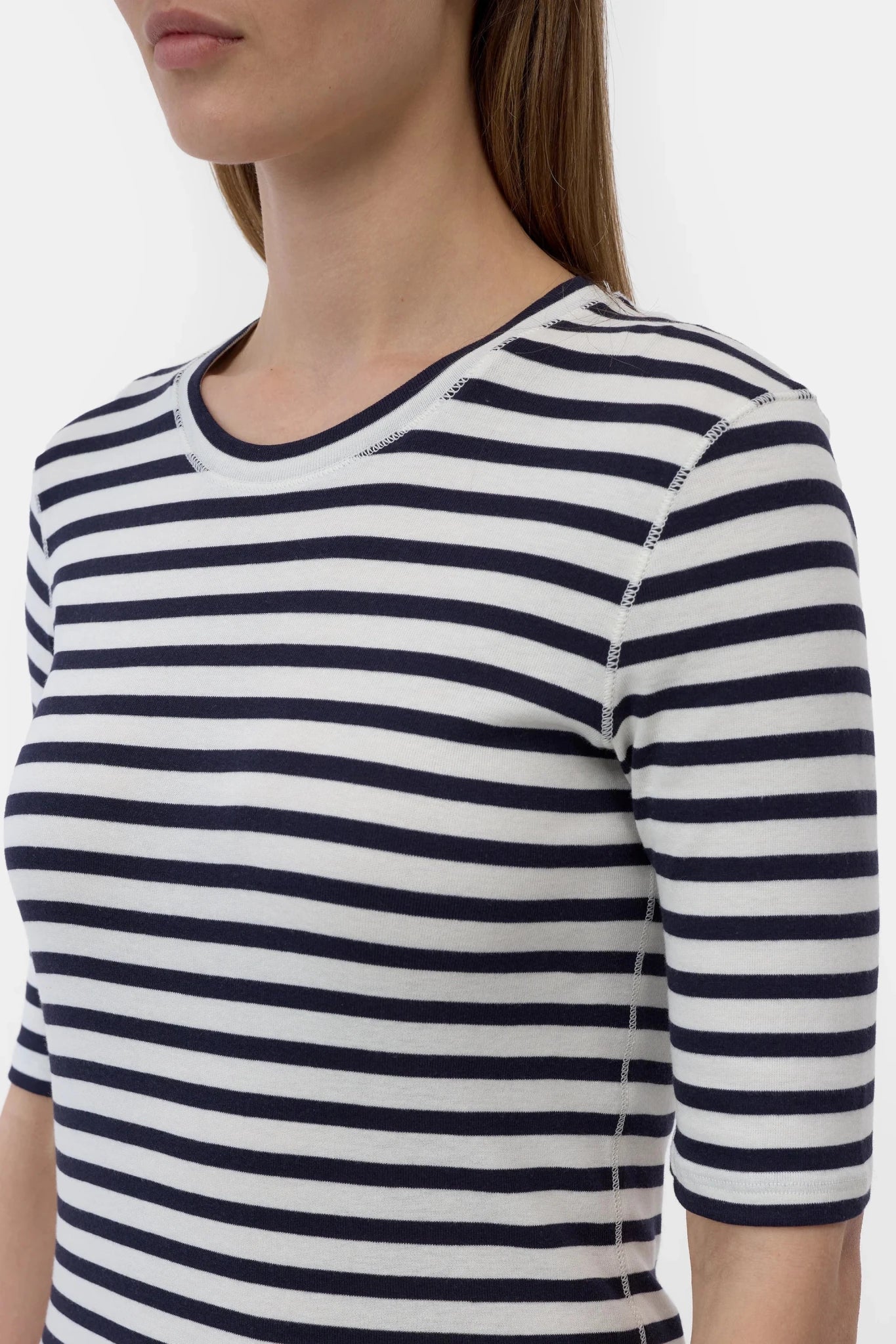 CLOSED CREWNECK SHORT SLEEVE MADE OF COTTON BLEND DARK NIGHT - Den Lille Ida - Closed