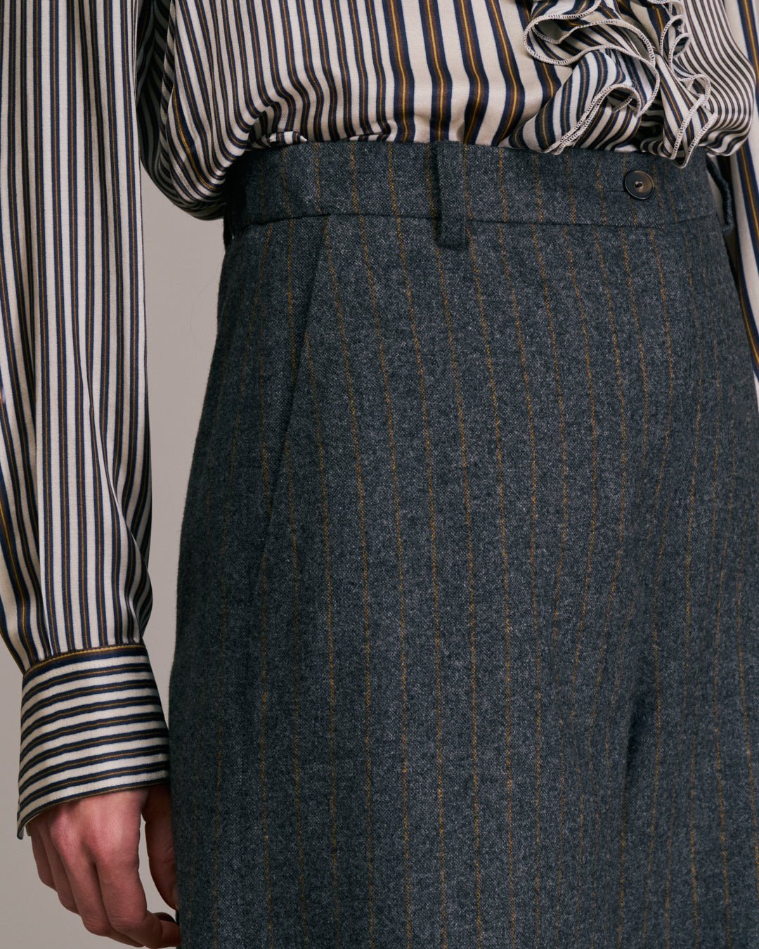 Diega Piedro Grey/Camel Pinstripe - Den Lille Ida - Diega