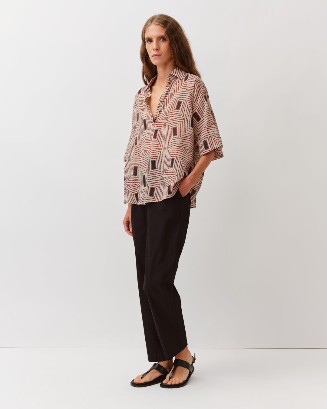 Diega Shirt Tifana Ecru Camel - Den Lille Ida - Diega