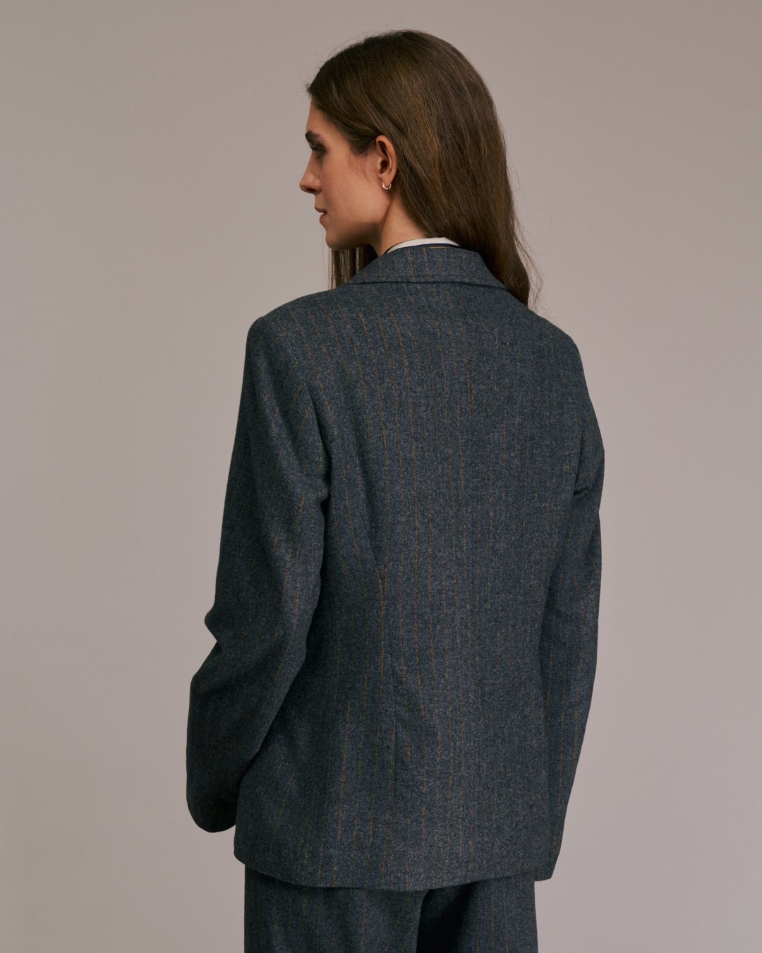 Diega Vorado Jacket Grey/Camel Pinstripe - Den Lille Ida - Diega