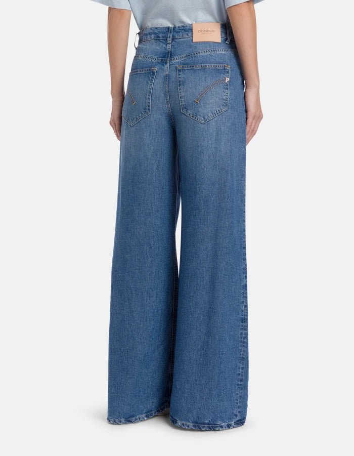 Dondup Beatrix Wide - Leg Jeans in Rigid Lyocell Denim - Den Lille Ida - Dondup