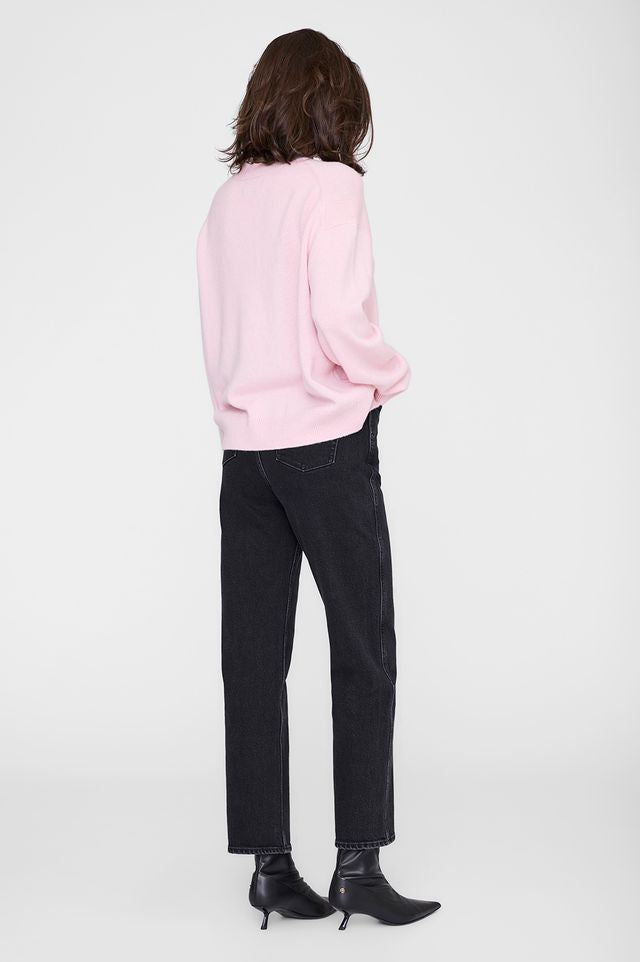 Anine Bing Lee Crew Neck Cashmere Sweater Powder Pink