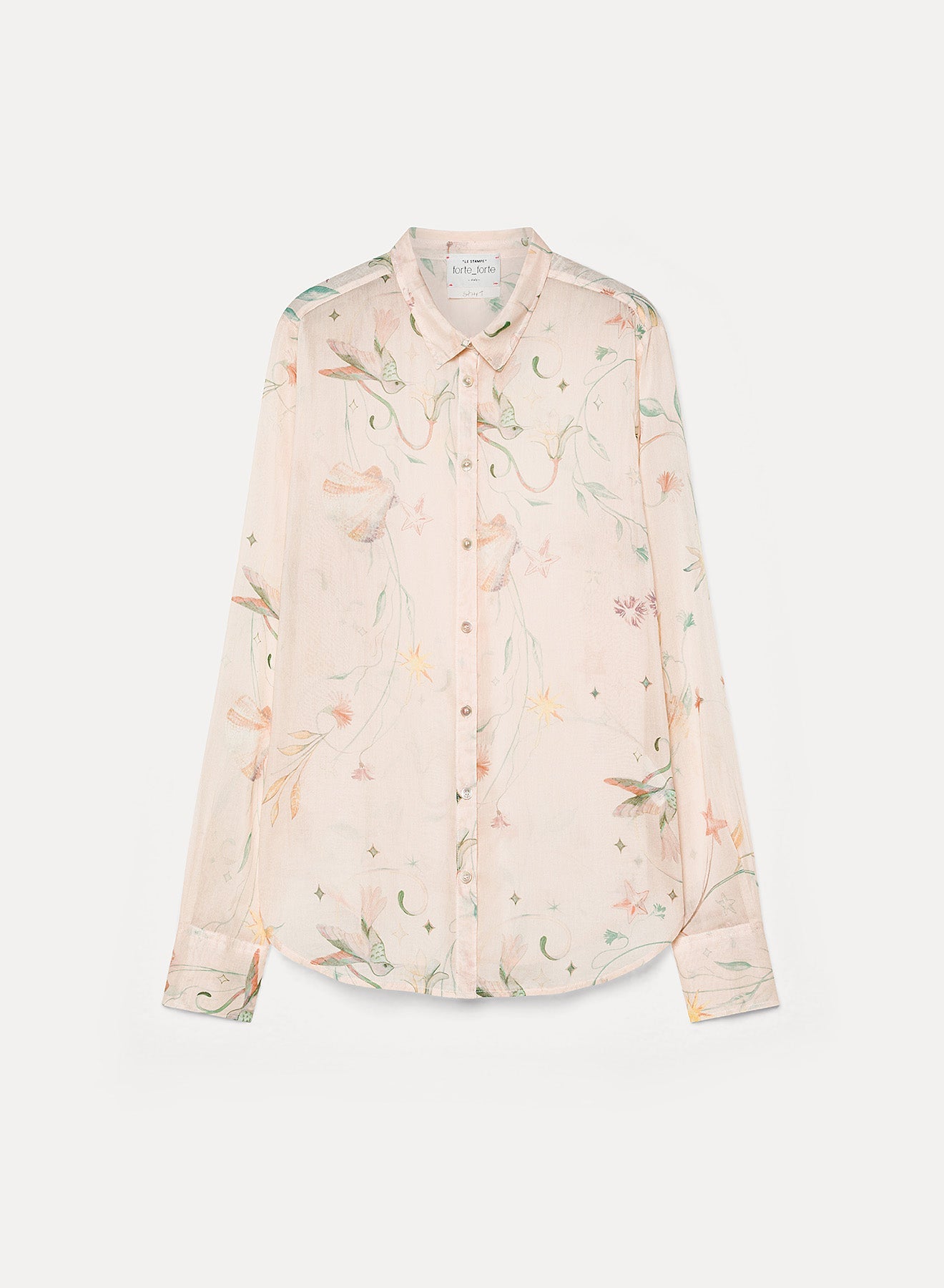 forte_forte "deliverence" print voile regular shirt roseo - Den Lille Ida - forte_forte