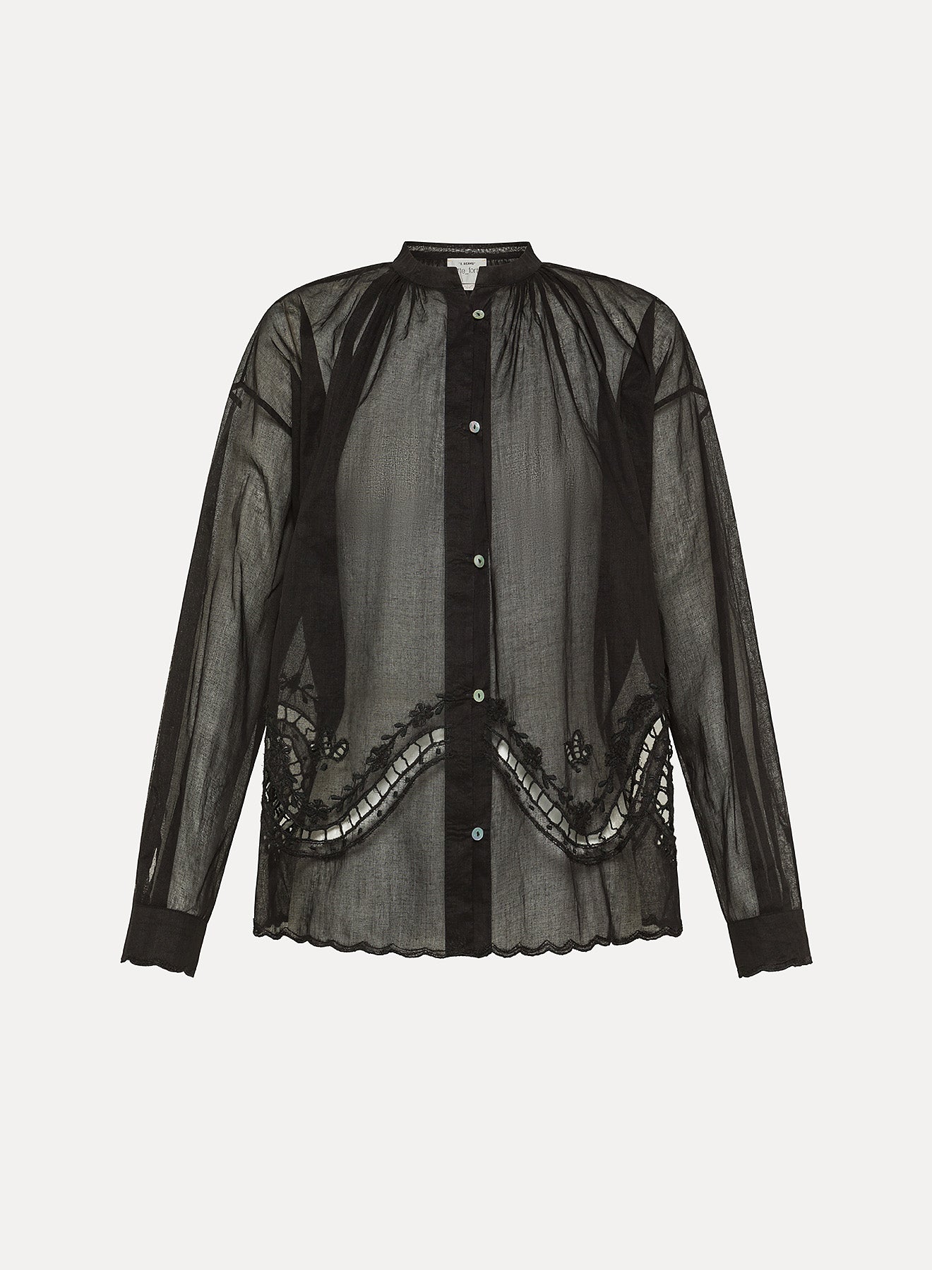 forte forte "memoires d'enfance" embroidery bohemian shirt black - Den Lille Ida - forte_forte